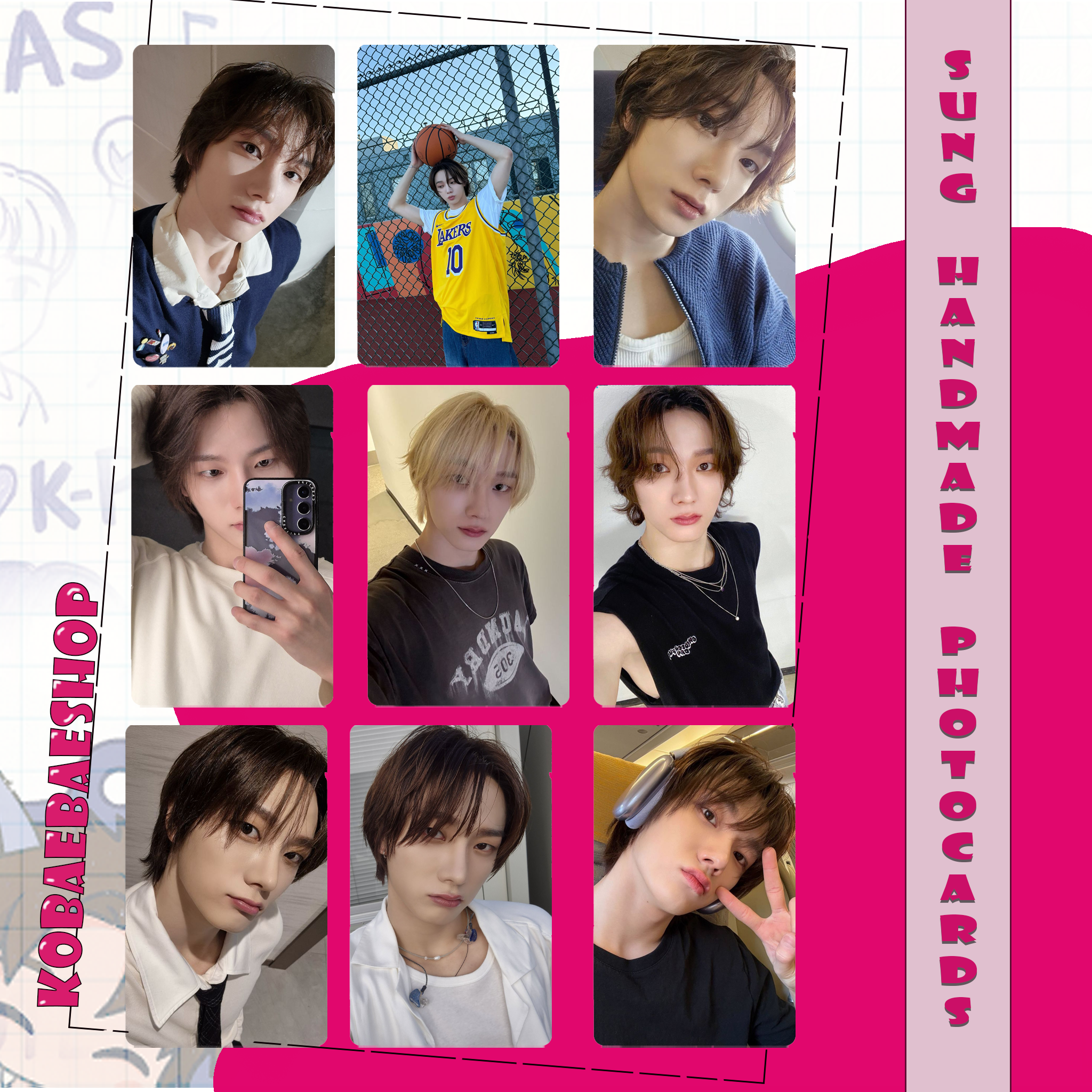 Boynextdoor - Sungho handmade photocards kpop inspired - Set 1