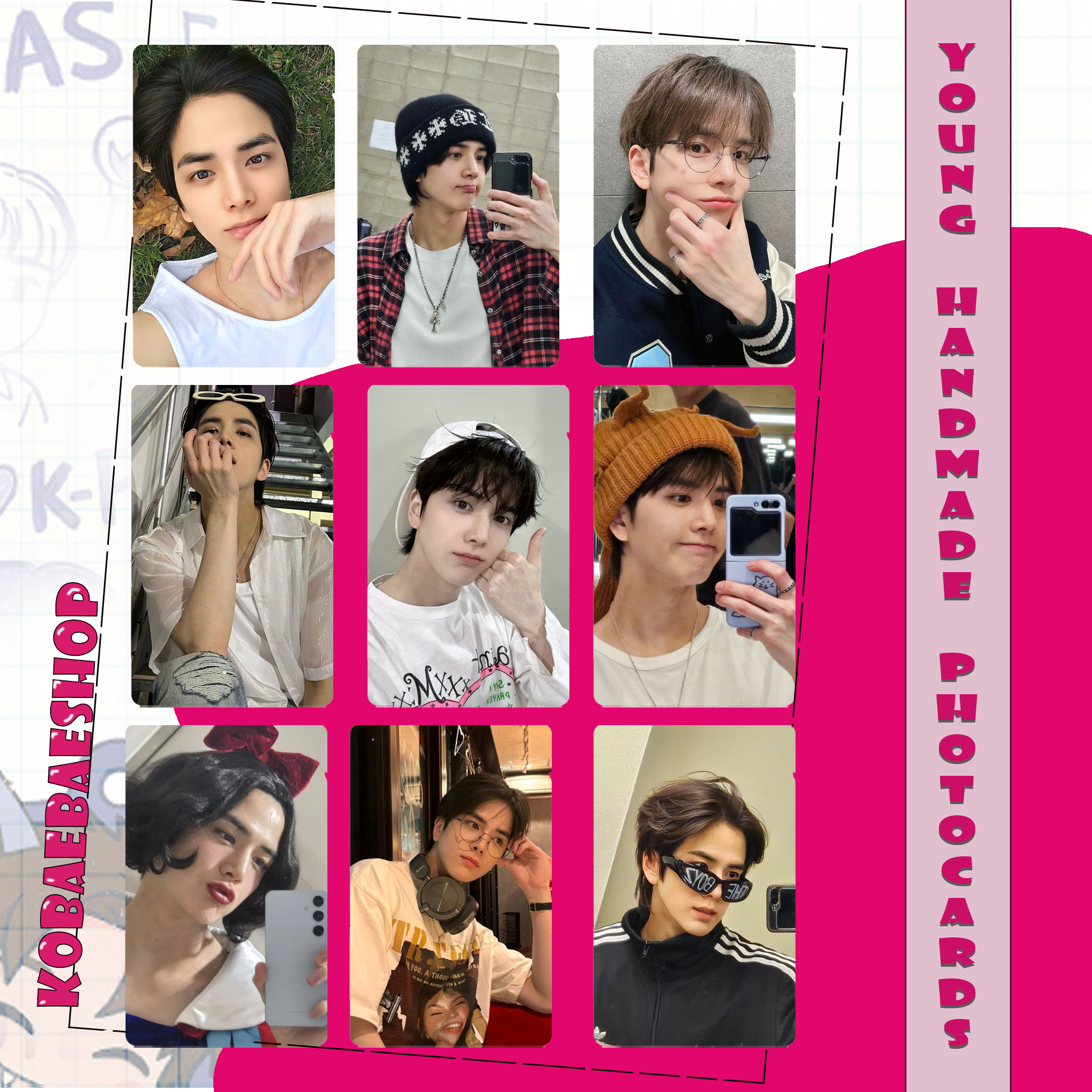 The Boyz - Younghoon handmade photocards kpop inspired - Set 1