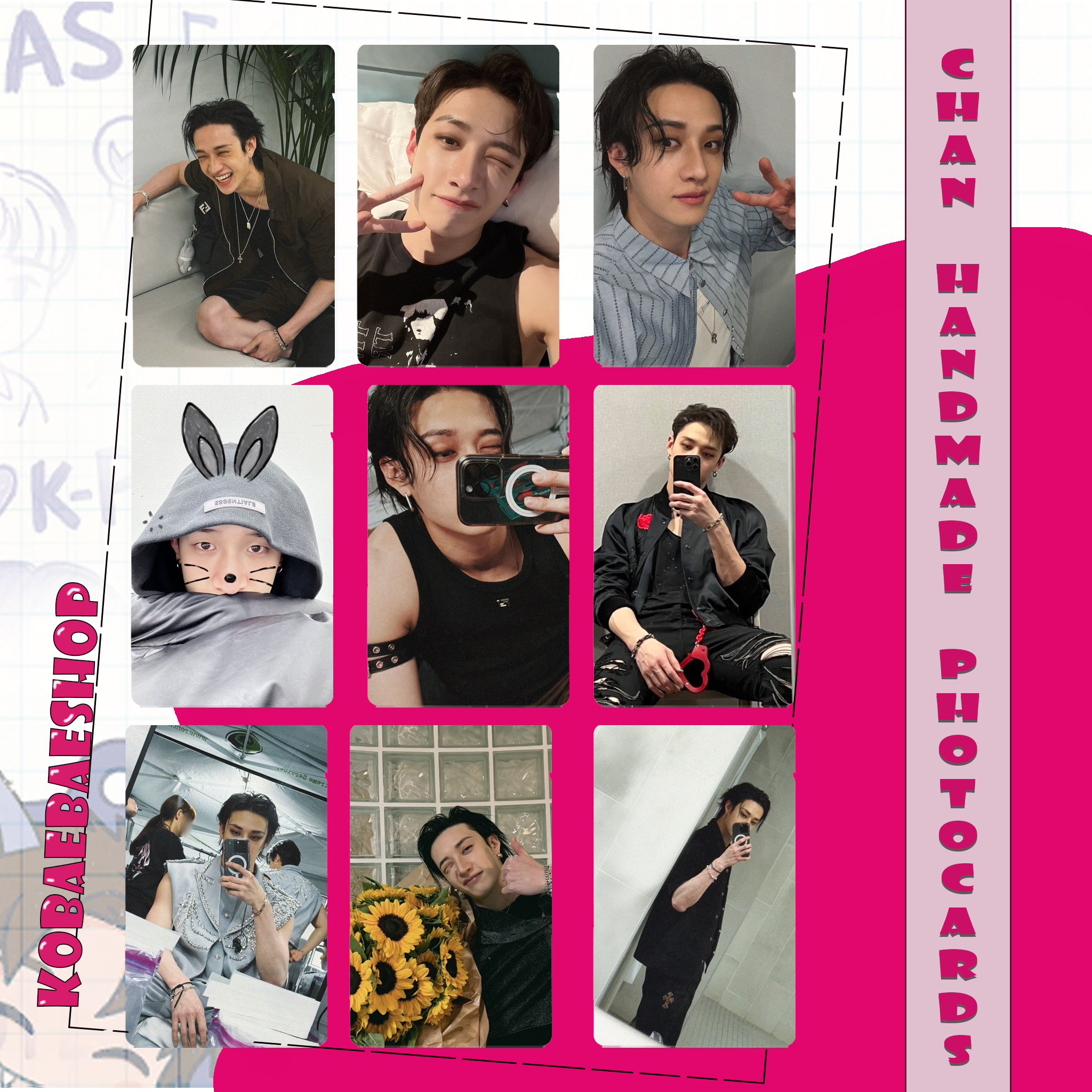 Skz - Chan handmade photocards kpop inspired - Set 2