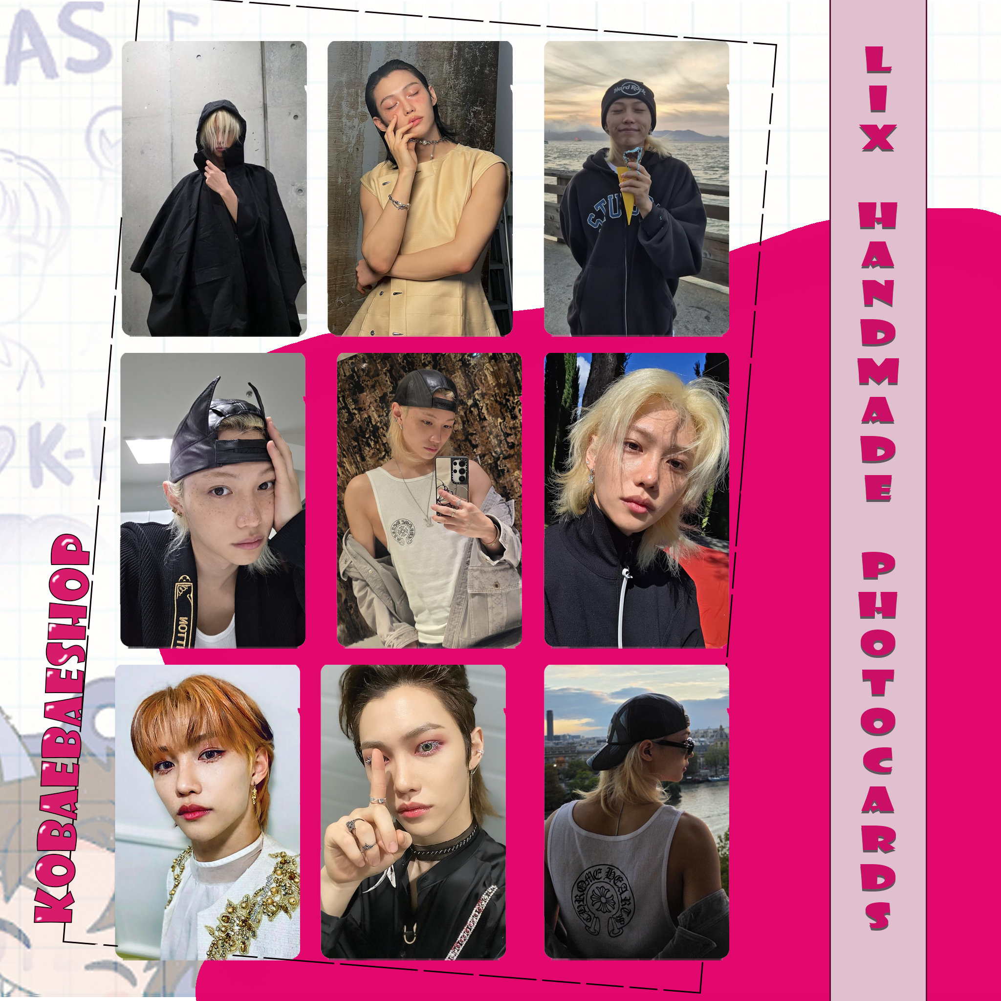 Skz - Lix handmade photocards kpop inspired - Set 2