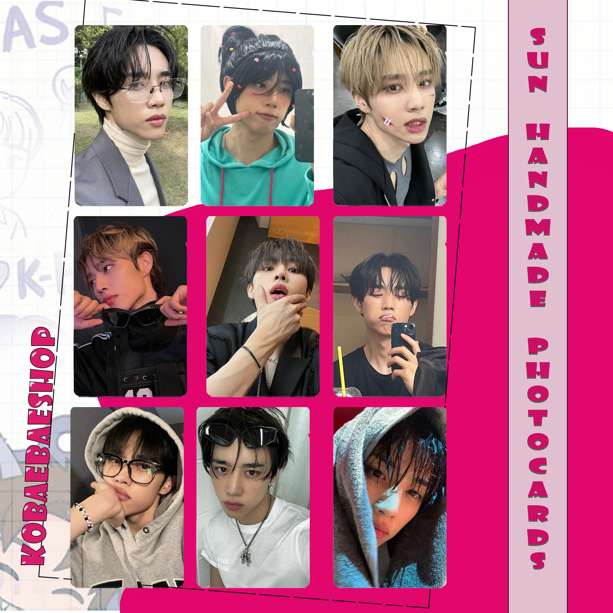 The Boyz - Sunwoo handmade photocards kpop inspired - Set 1