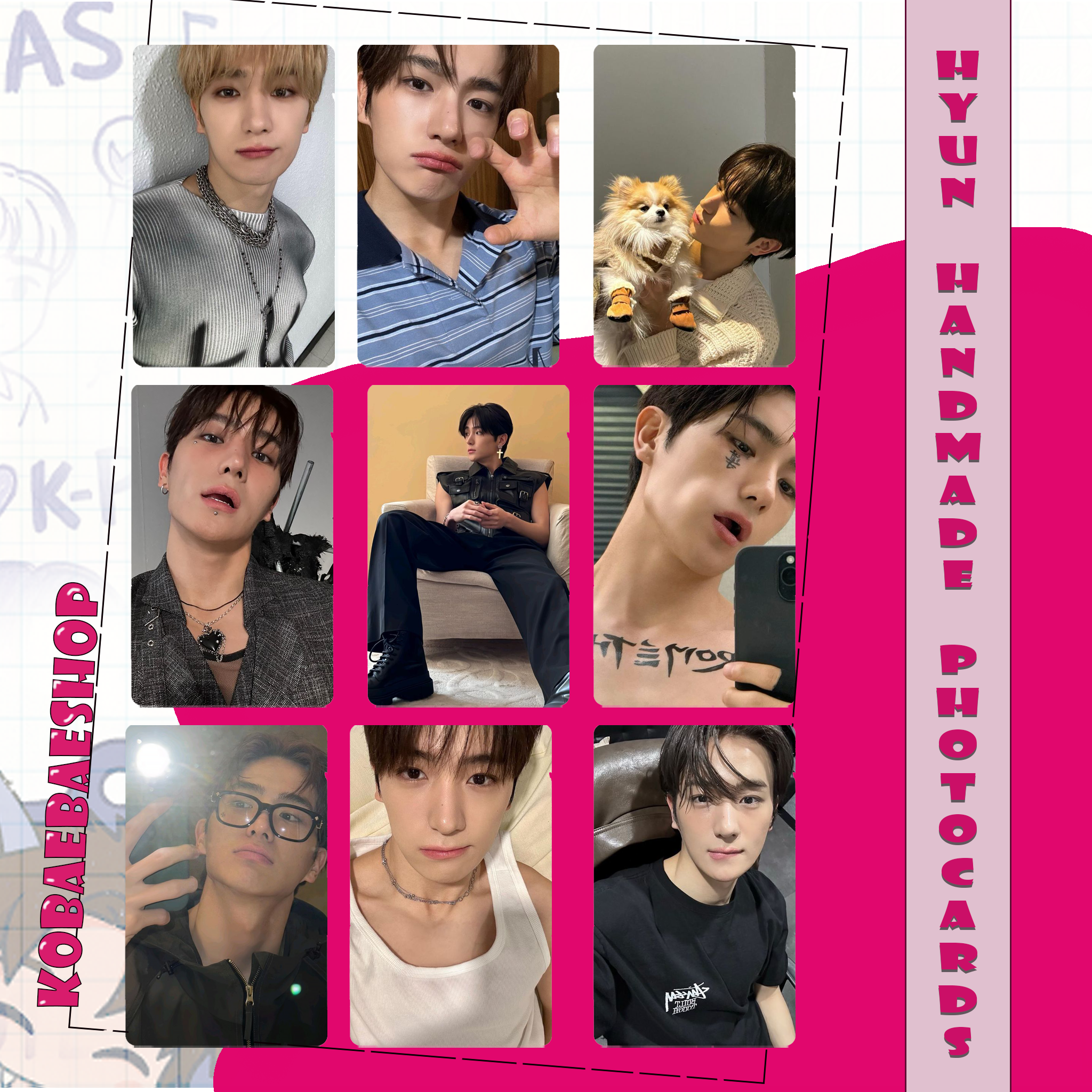 The Boyz - Hyunjae handmade photocards kpop inspired - Set 1
