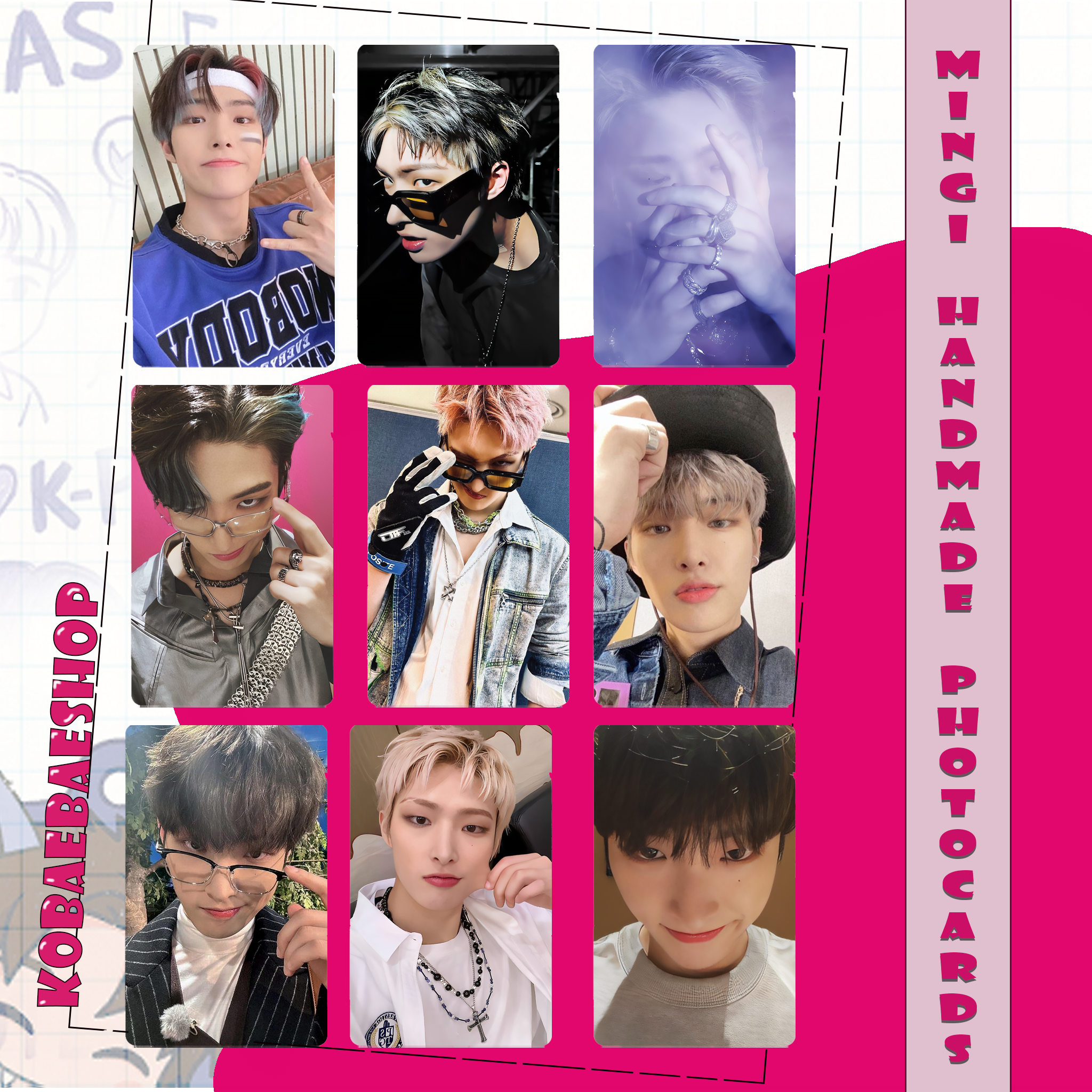 Atz - Mingi Handmade photocards kpop inspired - Bias Set 2