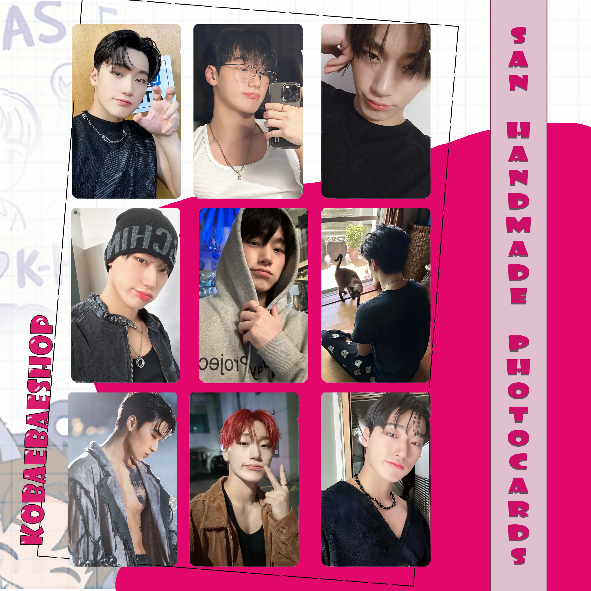 Atz - San Handmade photocards kpop inspired - Bias Set 2