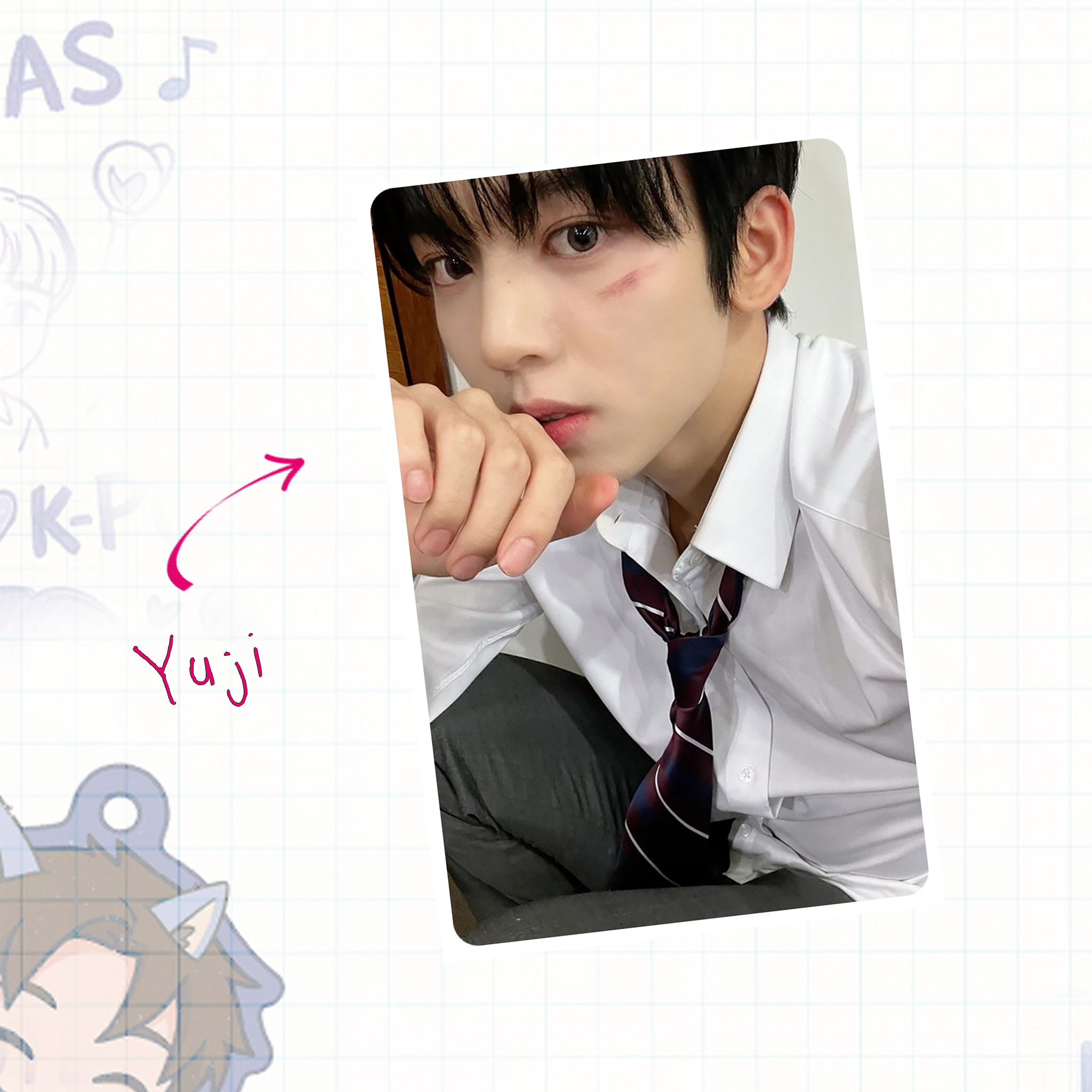 Handmade photocard Zerobaseone Yujin inspired, fanmade Kpop card binder size