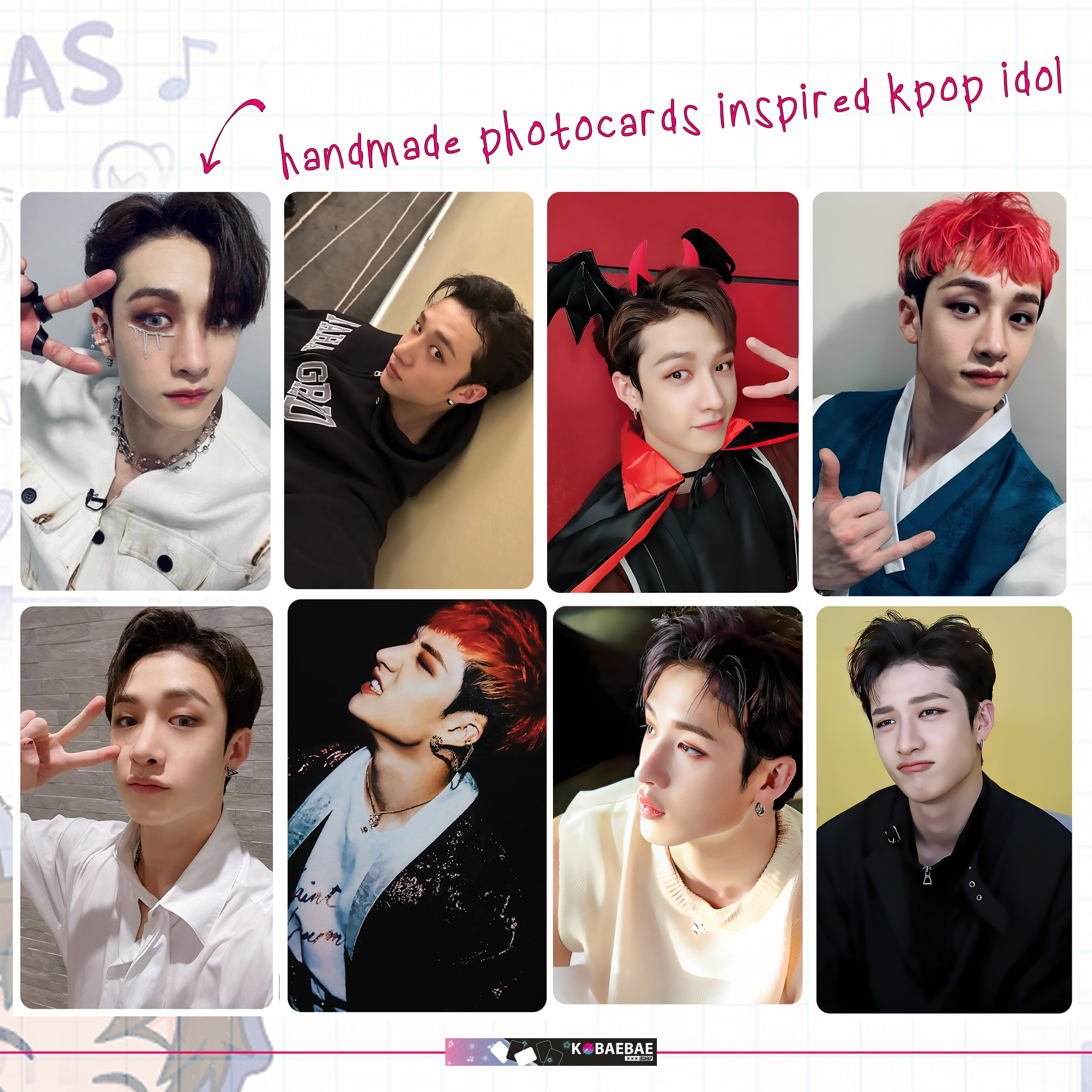 Skz - Channie handmade photocards kpop inspired - Set 1