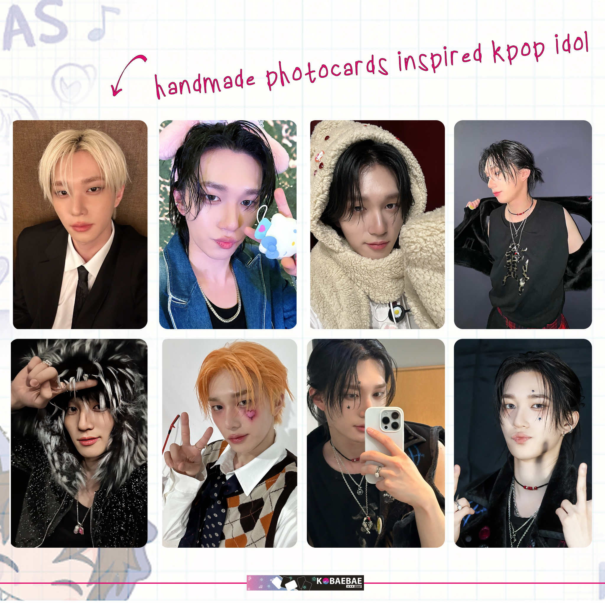 P1H - Teo handmade photocards kpop inspired - Set 1