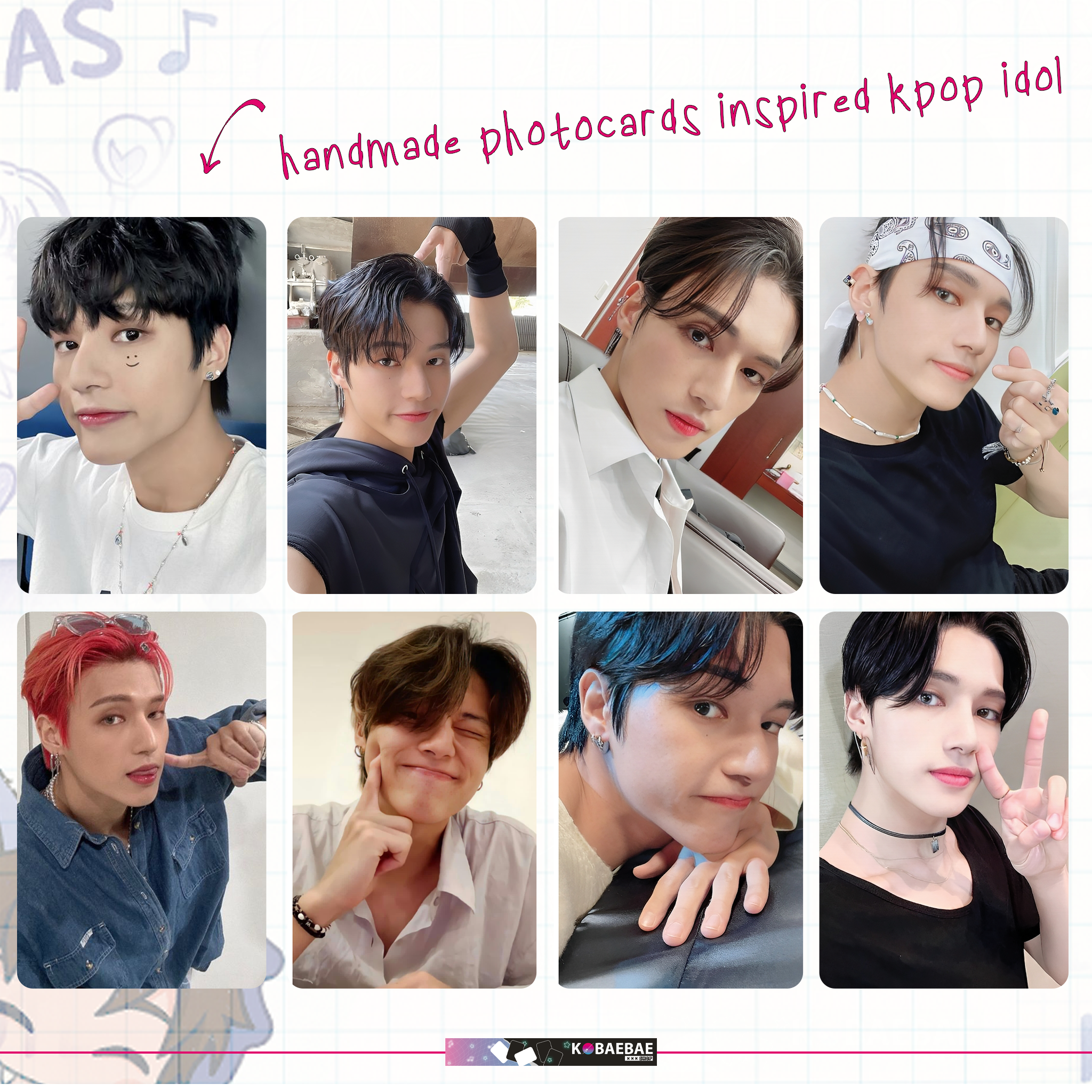 Atz - Woo handmade photocards kpop inspired - Set 1