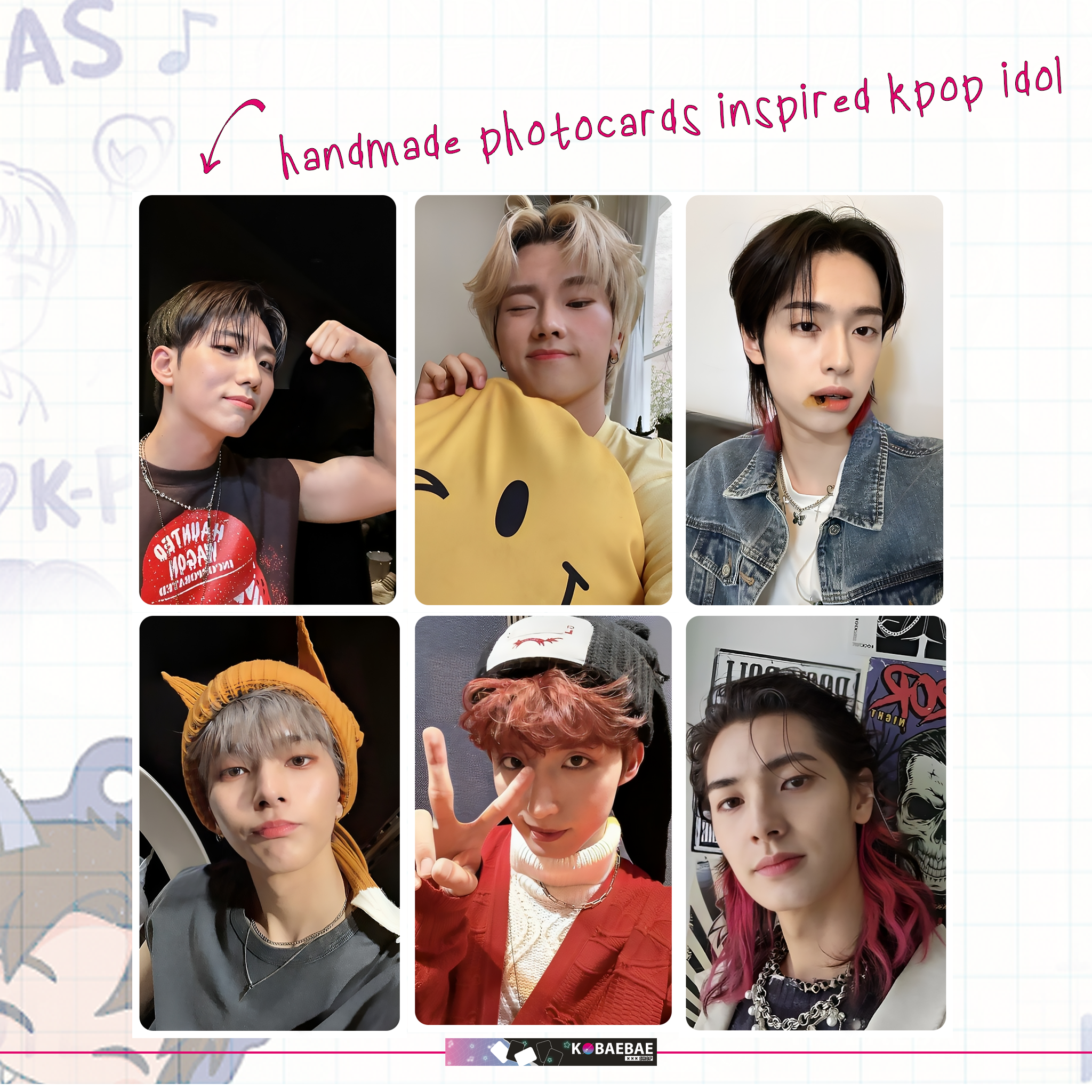 XHR - Ot6 handmade photocards kpop inspired - Set 1