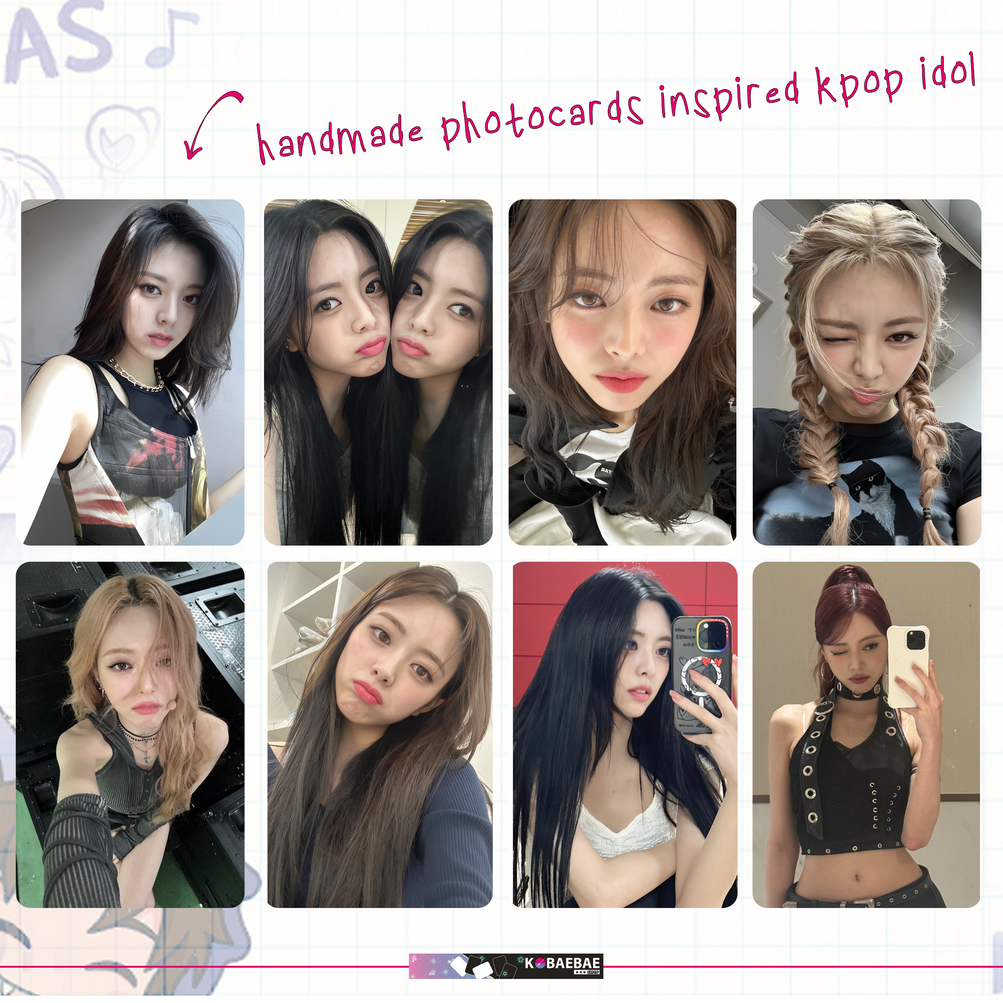 Itz - Yun handmade photocards kpop inspired - Set 1