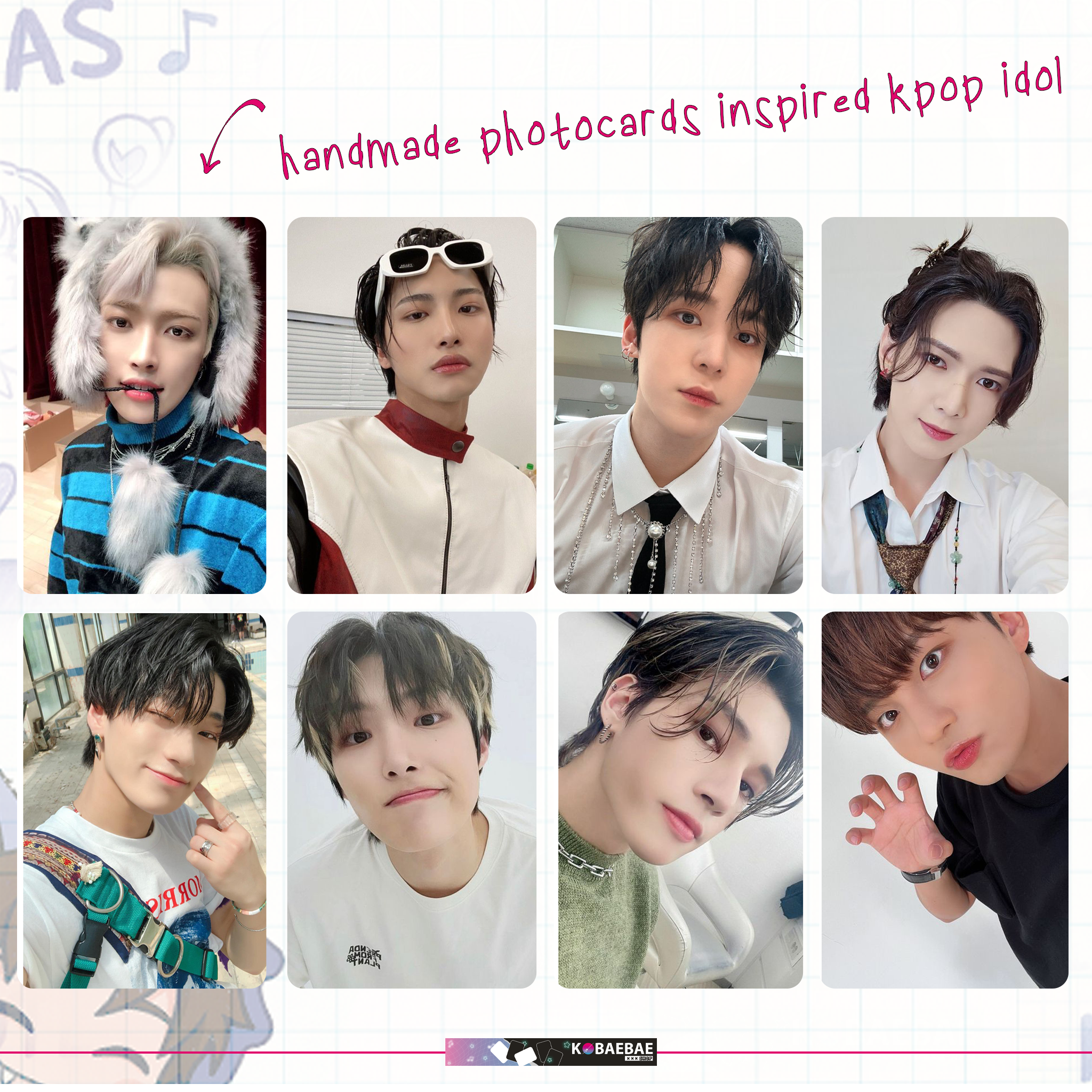 Atz - Ot8 handmade photocards kpop inspired - Set 1