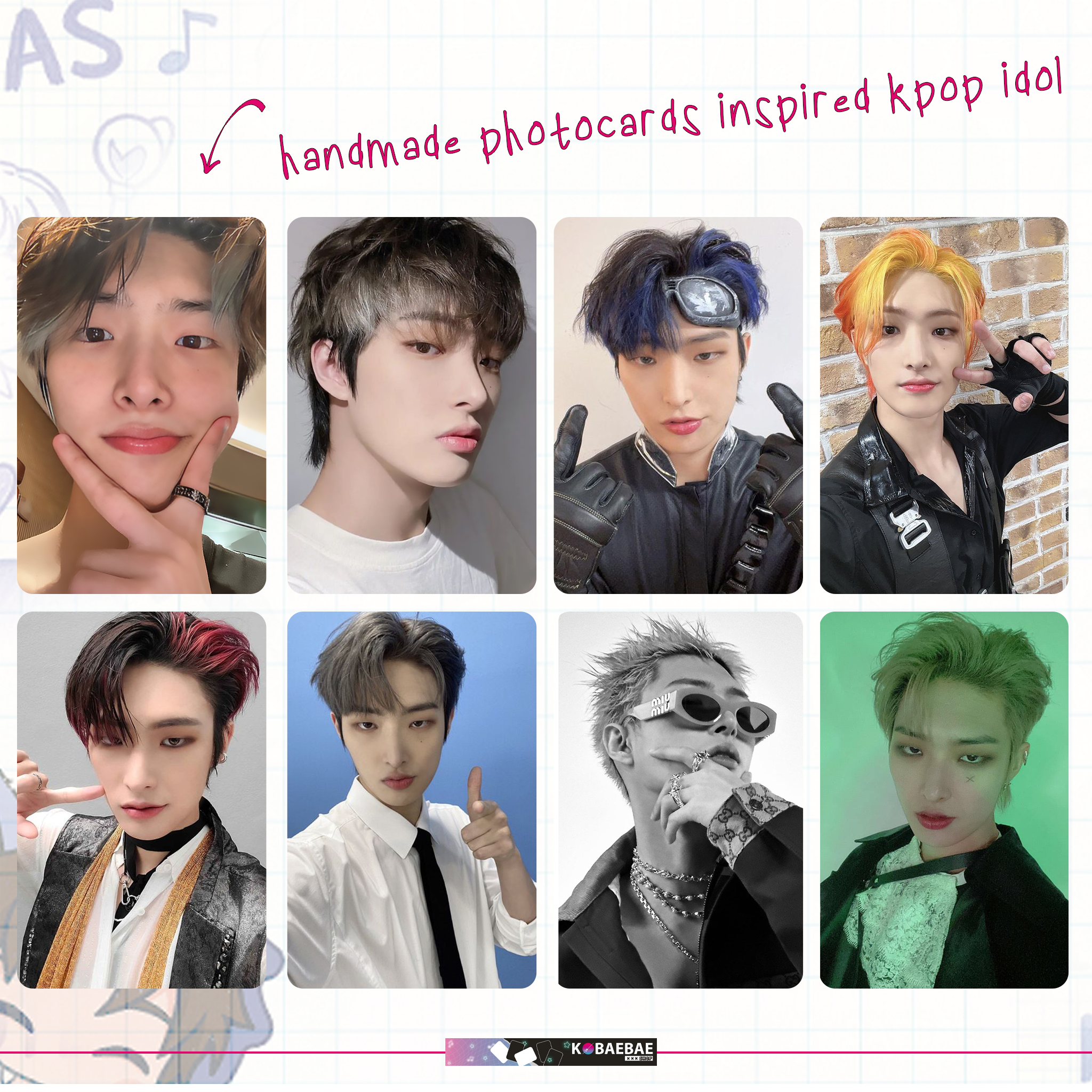 Atz - Mingie handmade photocards kpop inspired - Set 1