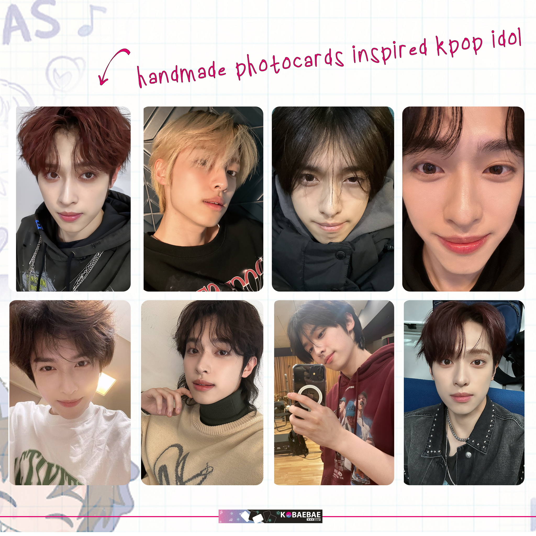XHR - Gao handmade photocards kpop inspired - Set 1