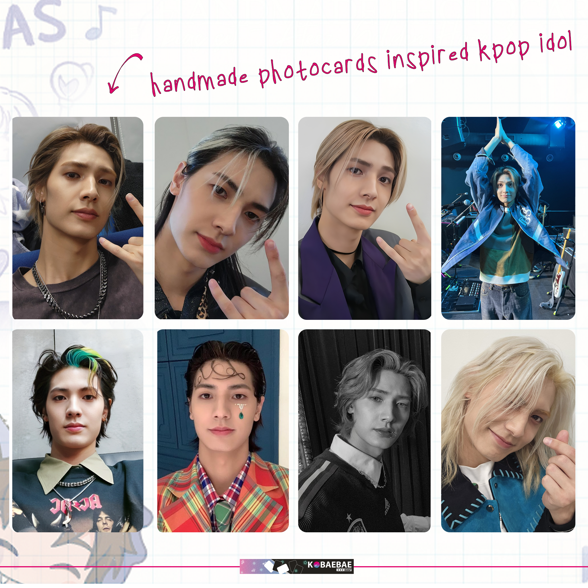 XHR - Yeon handmade photocards kpop inspired - Set 1