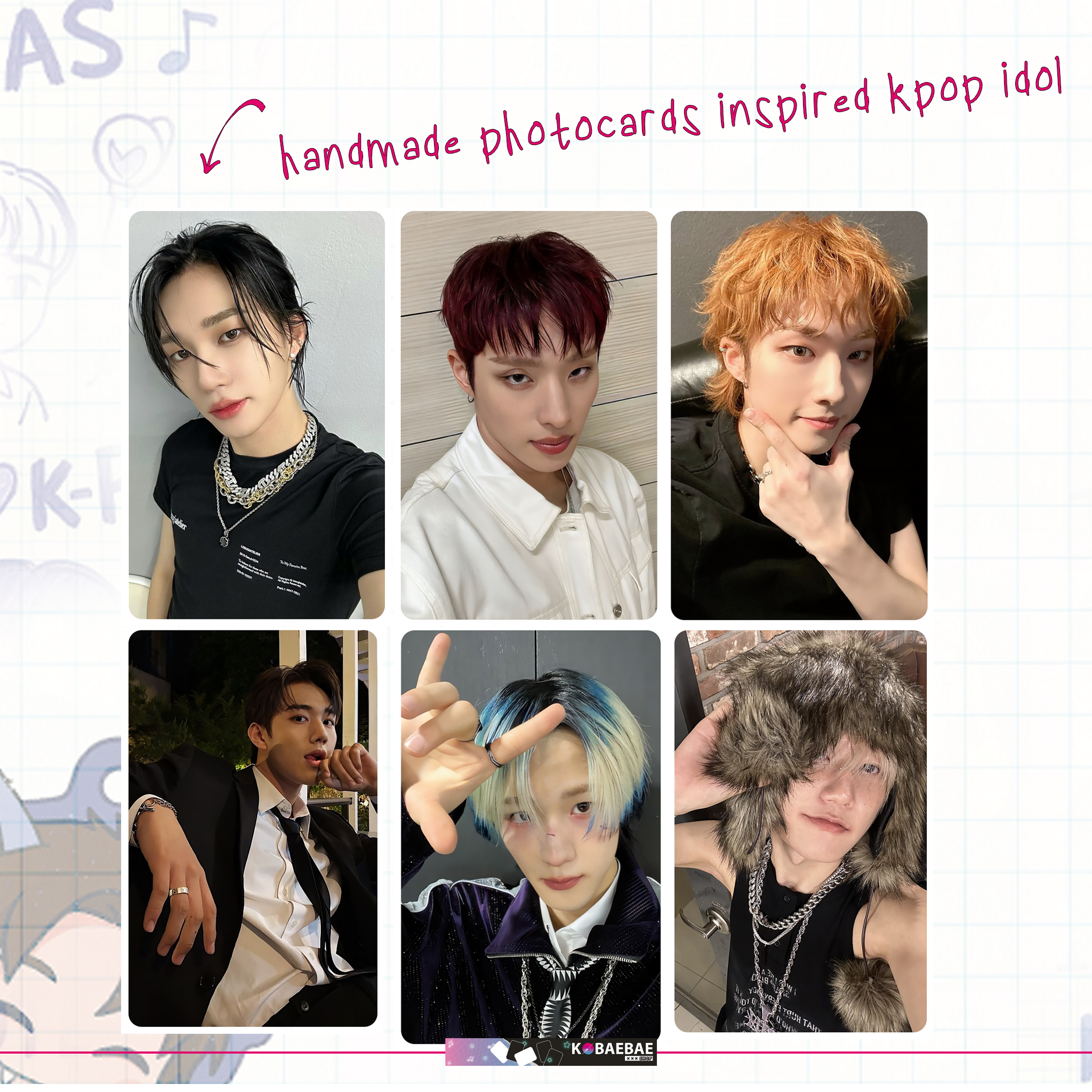 P1h - Ot6 handmade photocards kpop inspired - Set 1