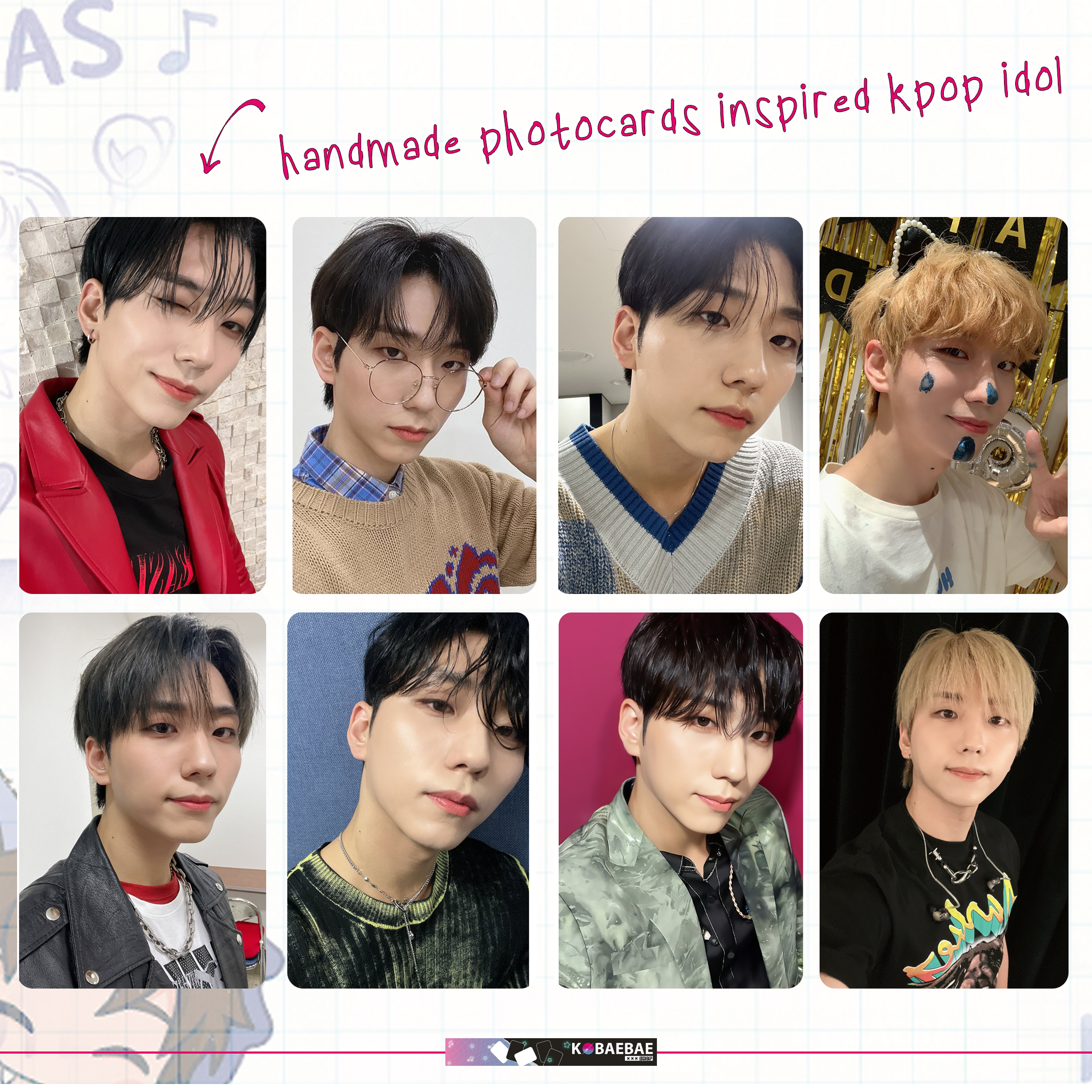 XHR - Gu handmade photocards kpop inspired - Set 1