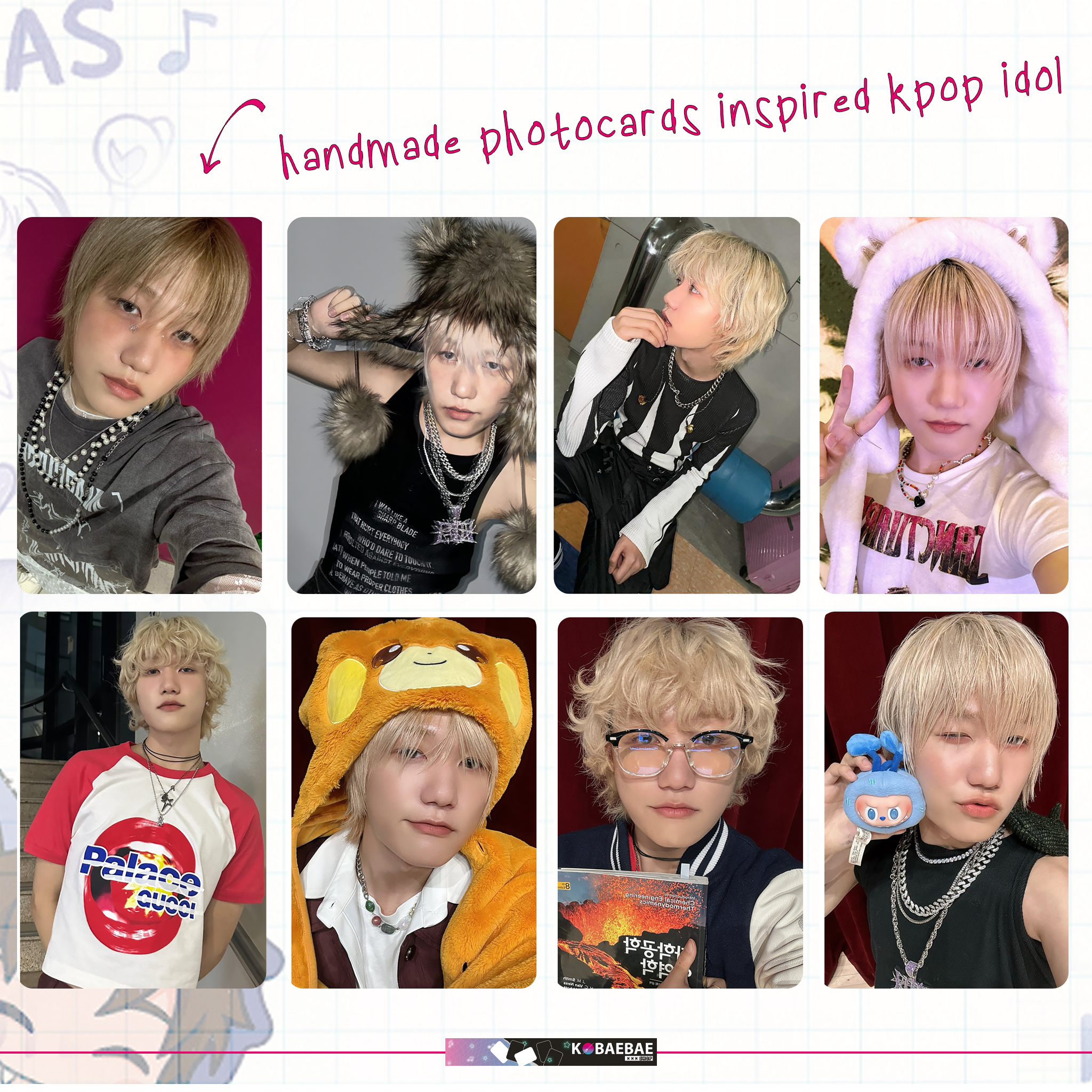 P1H - Seob handmade photocards kpop inspired - Set 1