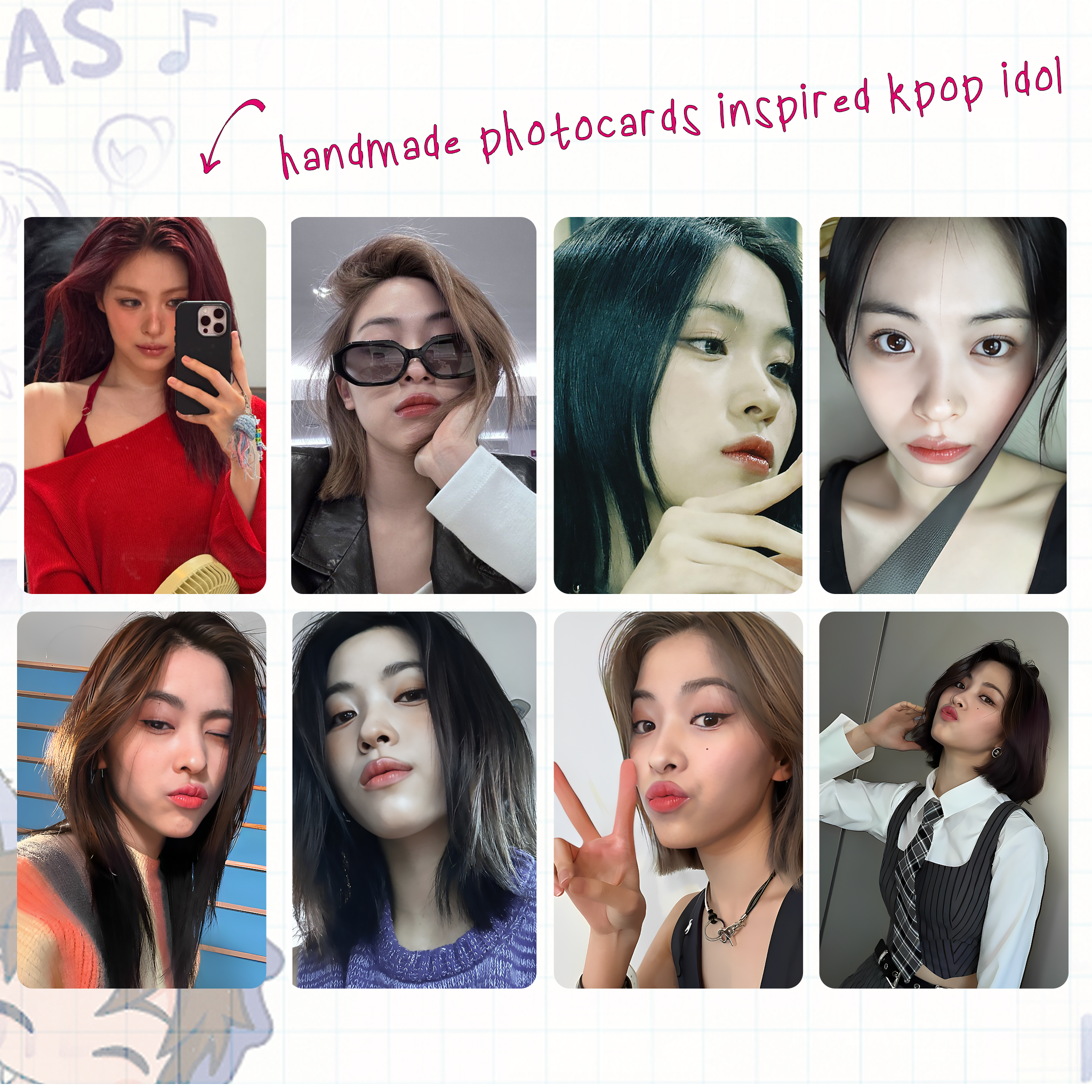 Itz - Ryu handmade photocards kpop inspired - Set 1