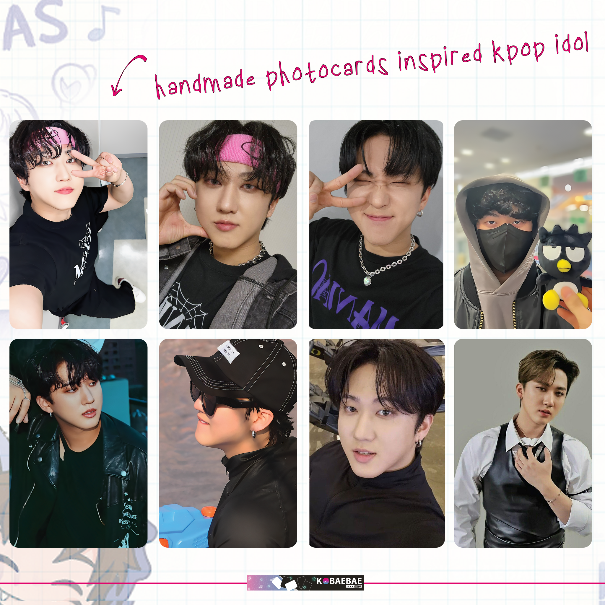 Skz - Binnie handmade photocards kpop inspired - Set 1