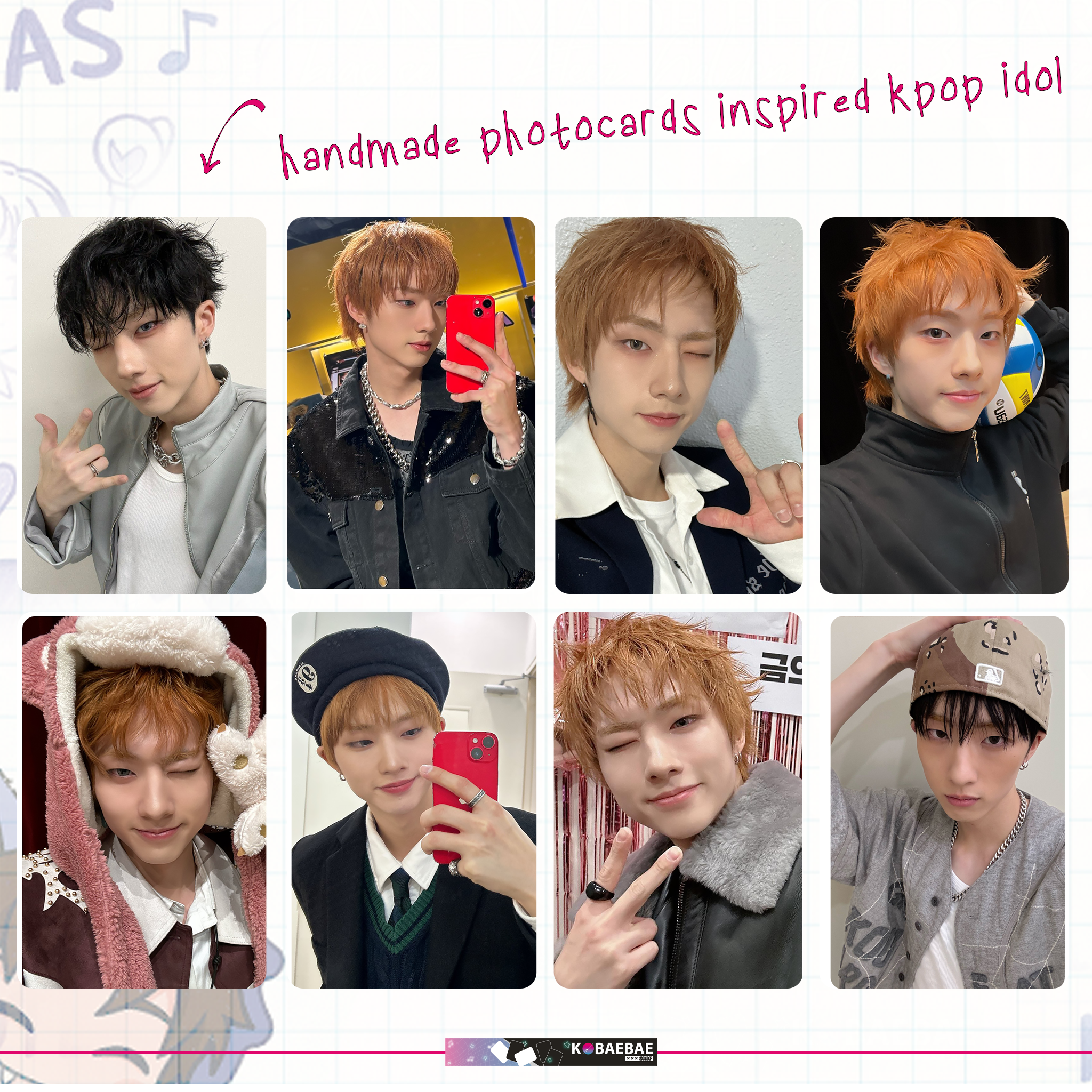 P1H - Ji handmade photocards kpop inspired - Set 1