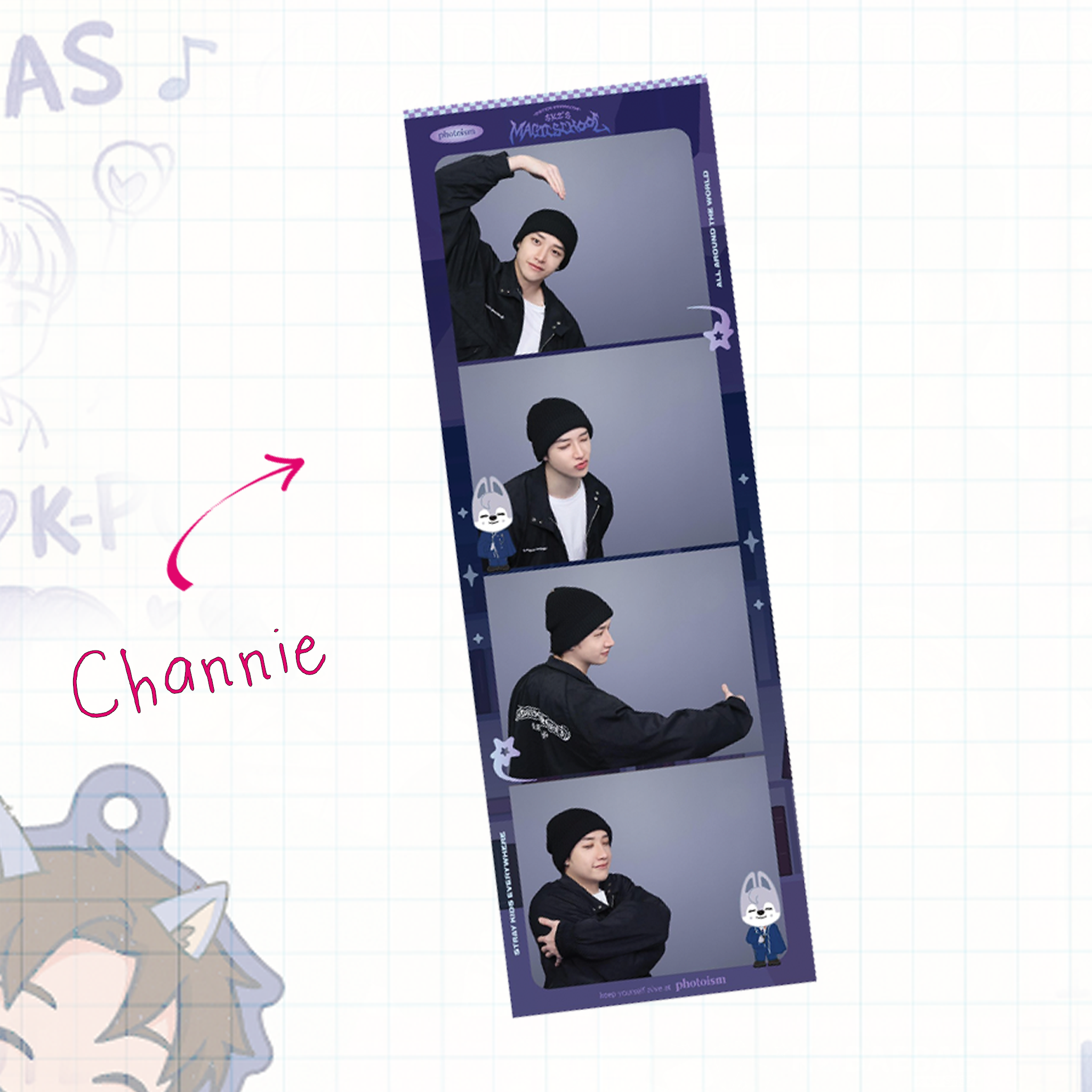 Skz - Handmade Laminated Filmstrip Bookmark - Magic School  set 2