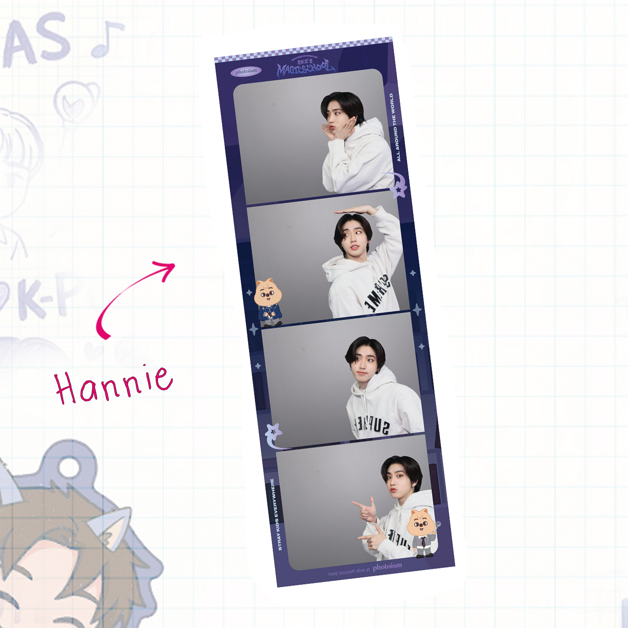 Skz - Handmade Laminated Filmstrip Bookmark - Magic School  set 2