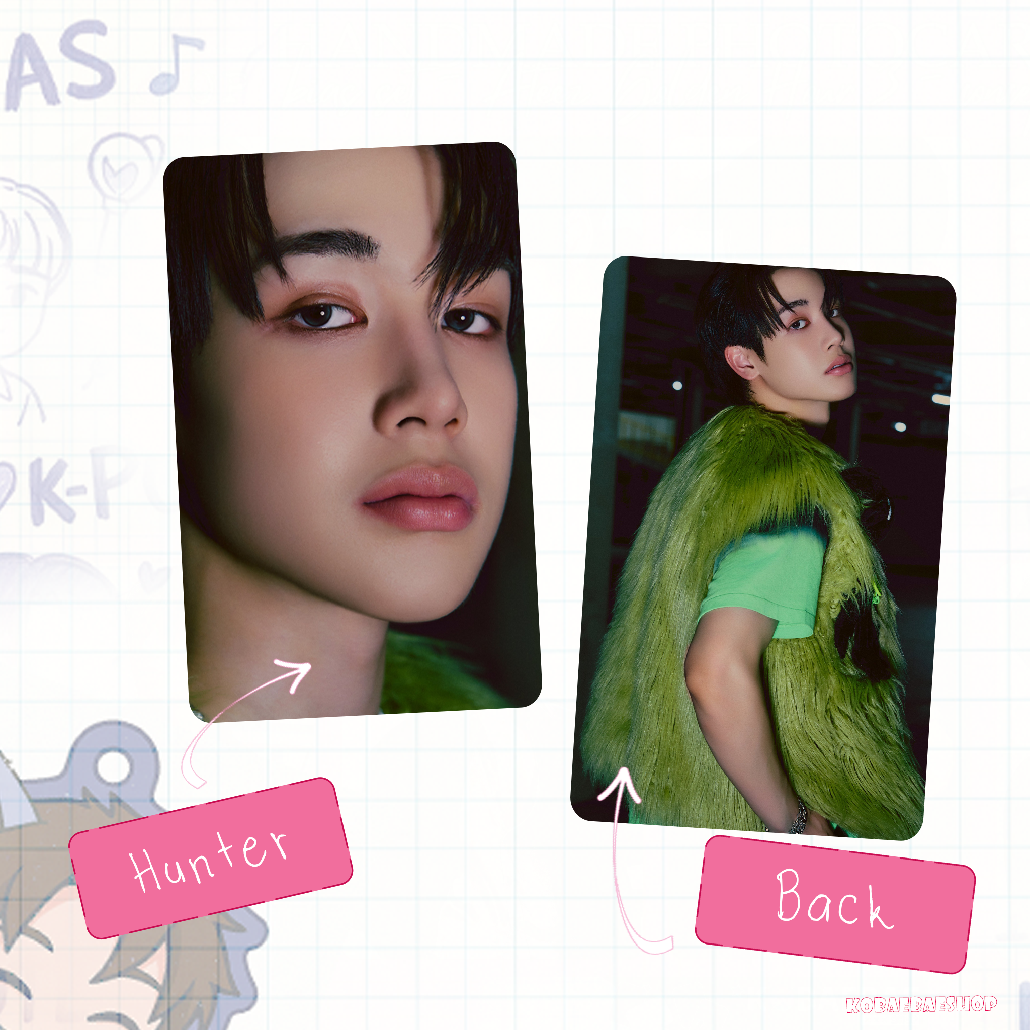 Xkrs - Watch Out (Bittersw. vers)  Handmade photocards kpop inspired - Double side set