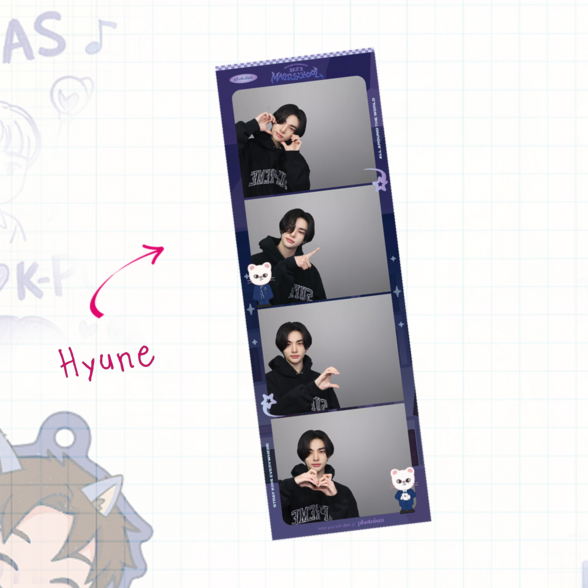 Skz - Handmade Laminated Filmstrip Bookmark - Magic School  set 2