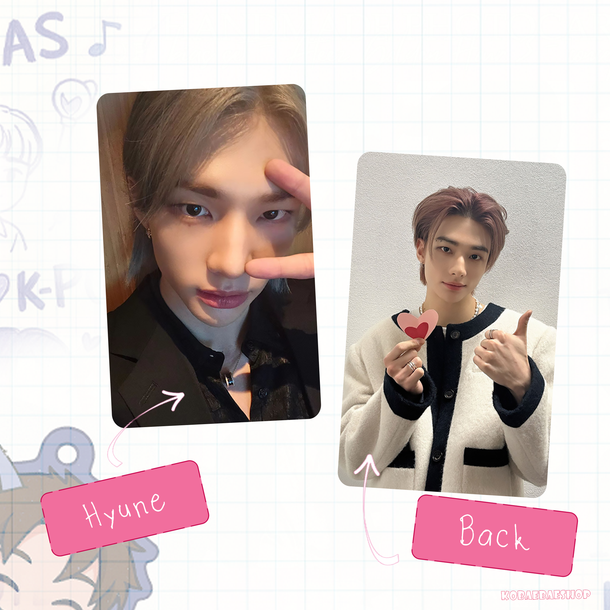 Skz - Be my Valentine Handmade photocards kpop inspired - Double side set