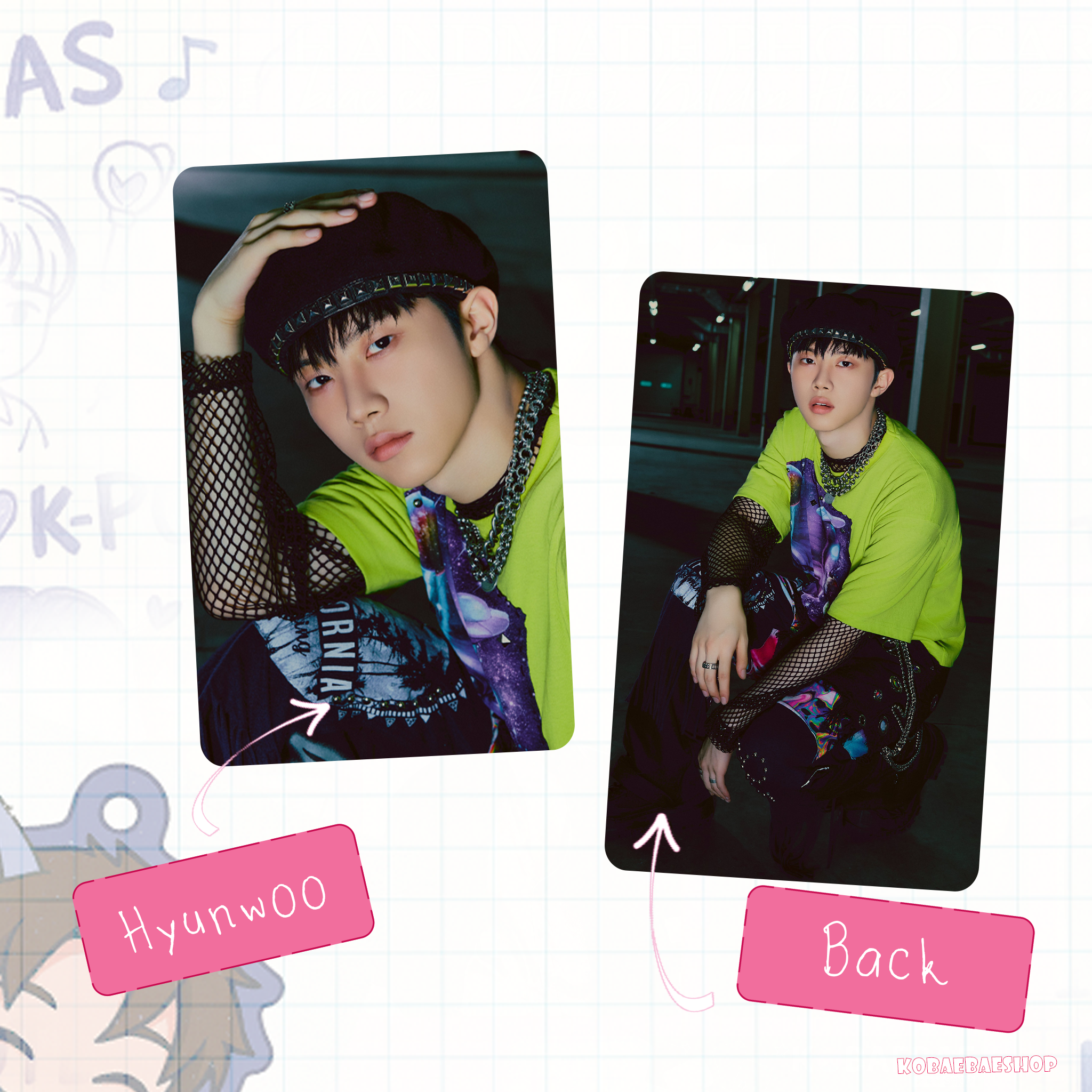 Xkrs - Watch Out (Bittersw. vers)  Handmade photocards kpop inspired - Double side set