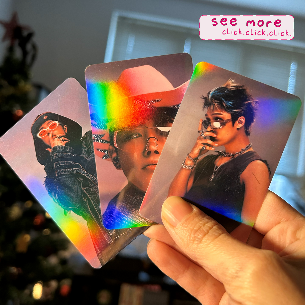 Atz - Rainbow holo Handmade photocards kpop inspired - holographic Bias Set 2