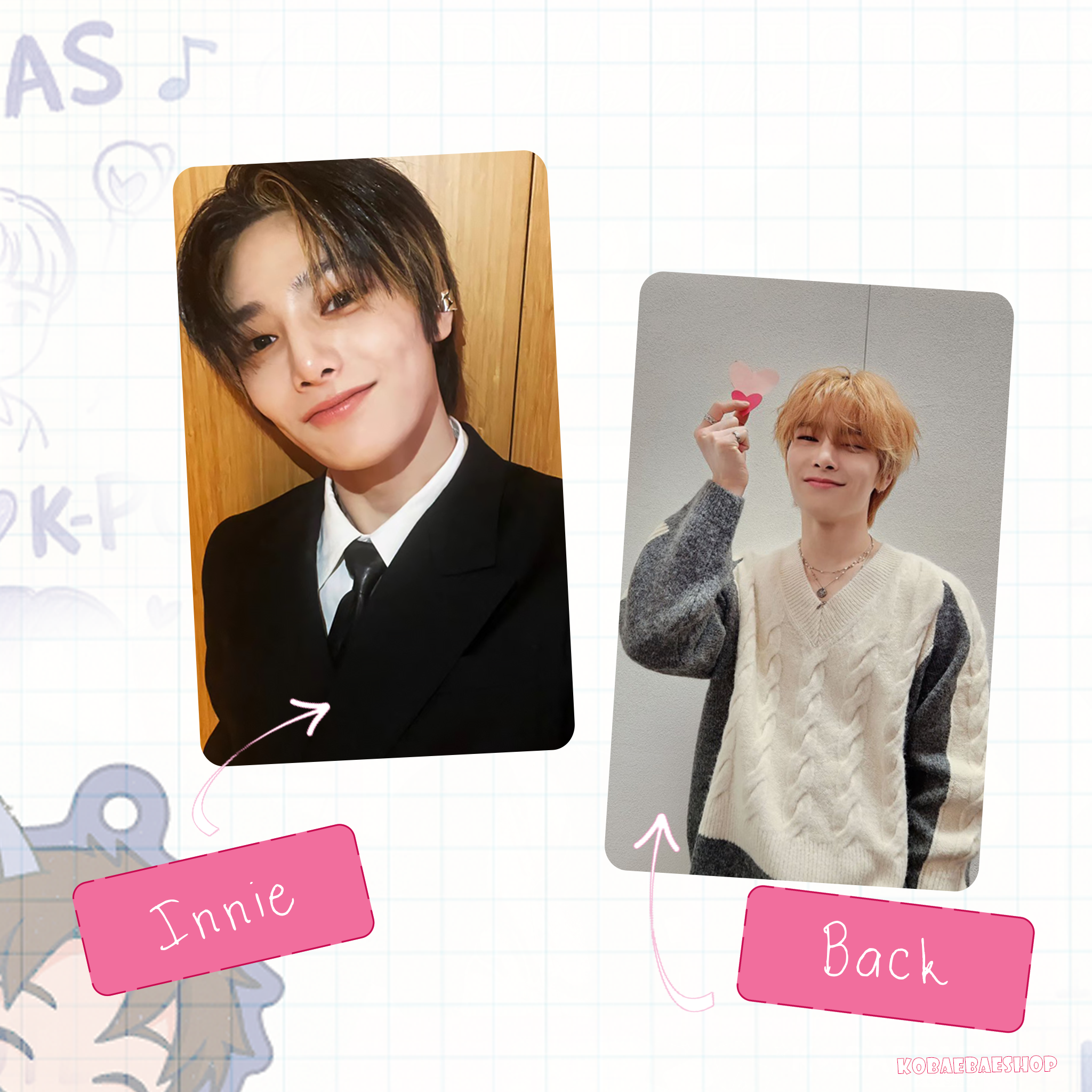 Skz - Be my Valentine Handmade photocards kpop inspired - Double side set