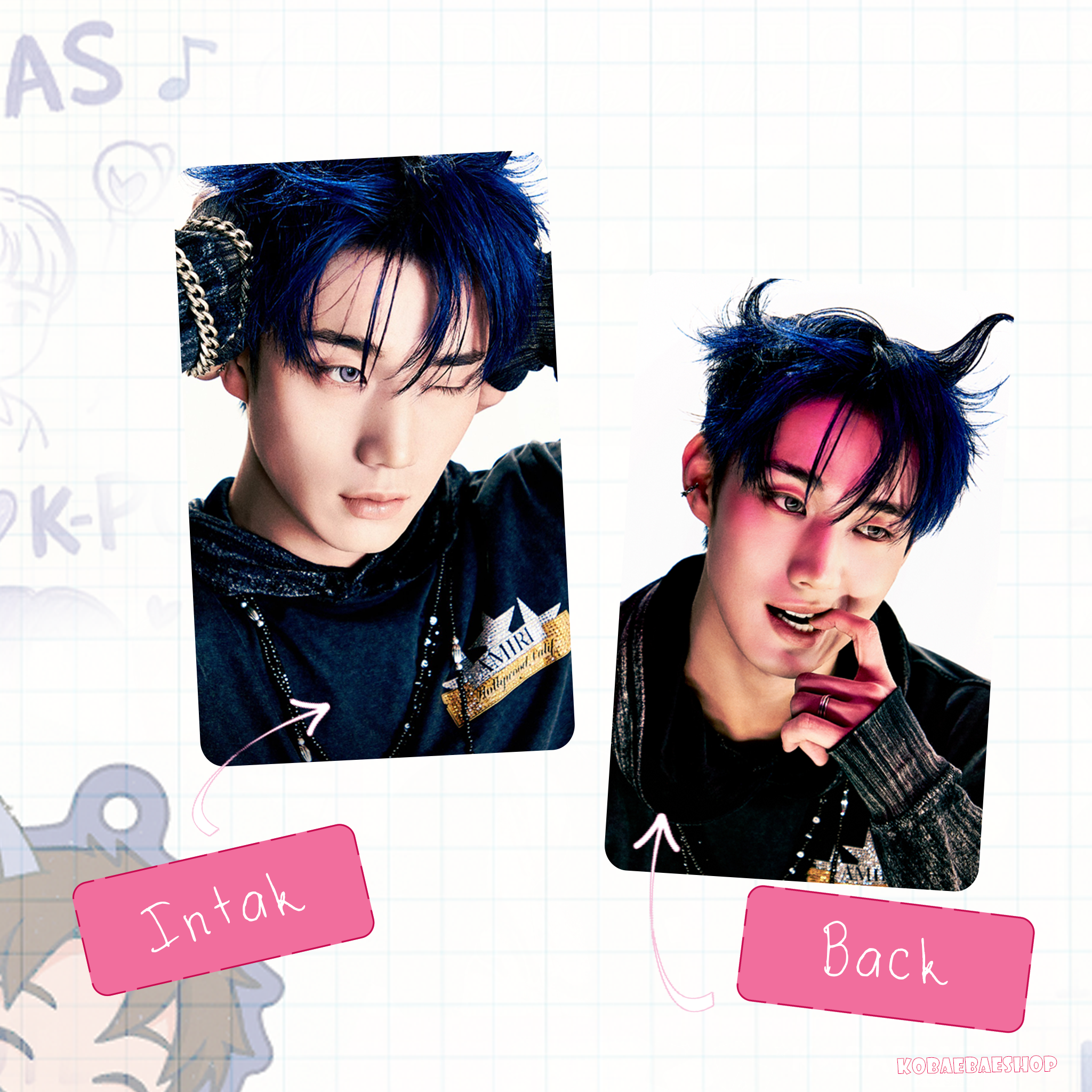 P1h - Duh Handmade photocards kpop inspired - Double side set