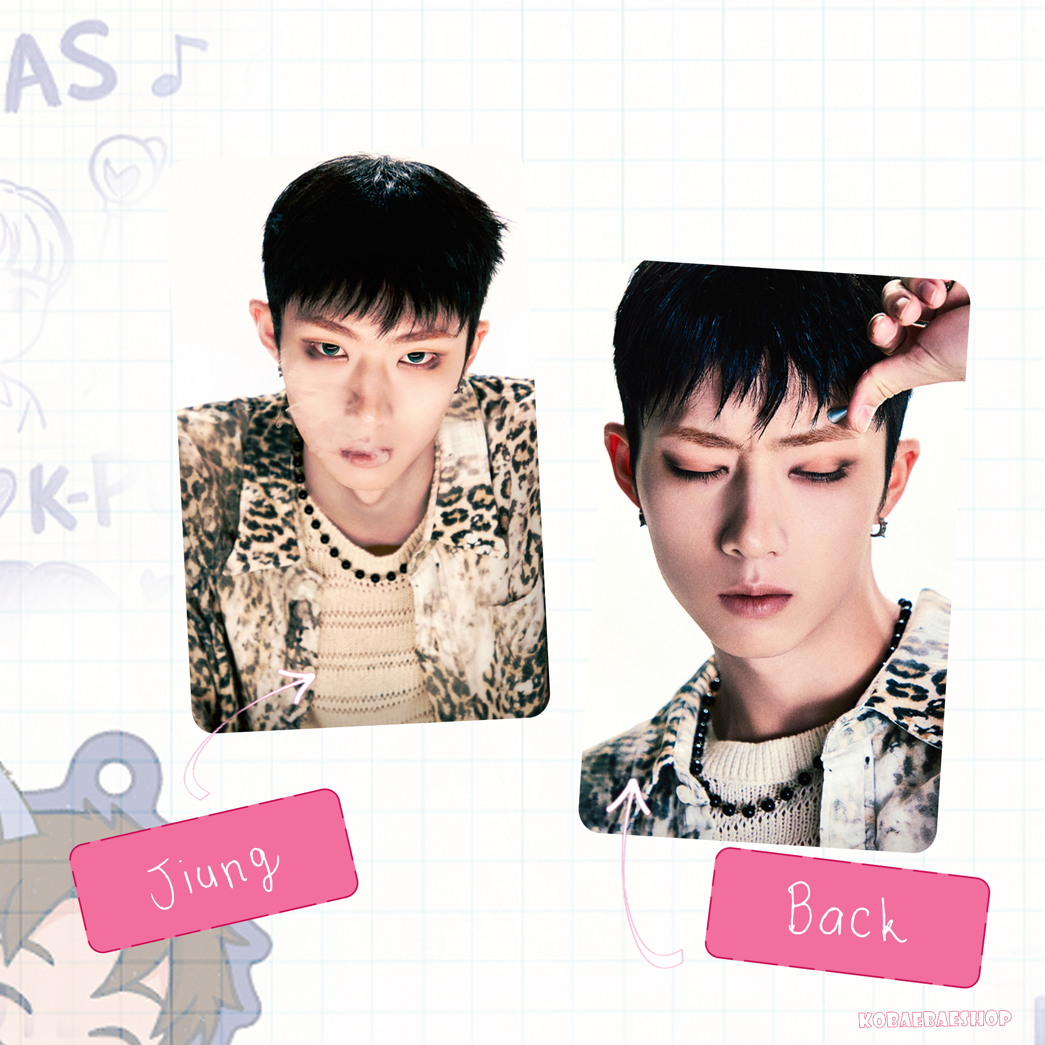 P1h - Duh Handmade photocards kpop inspired - Double side set