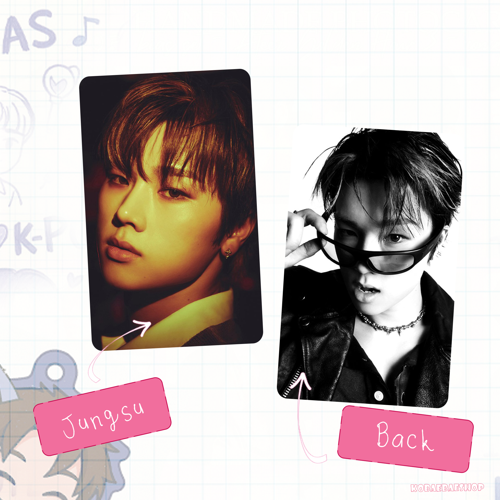 XHR - Beutiful Lie Handmade photocards kpop inspired - Double side set