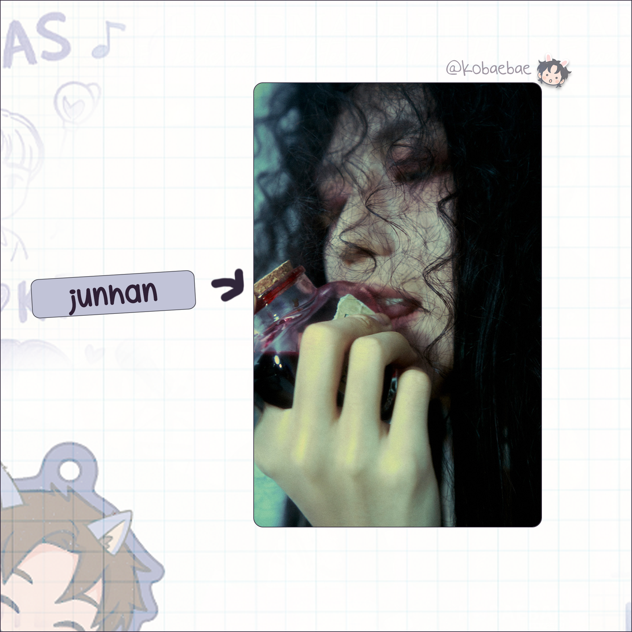 XHR - Fire My Sweet Mis. Handmade photocards kpop inspired - Bias set