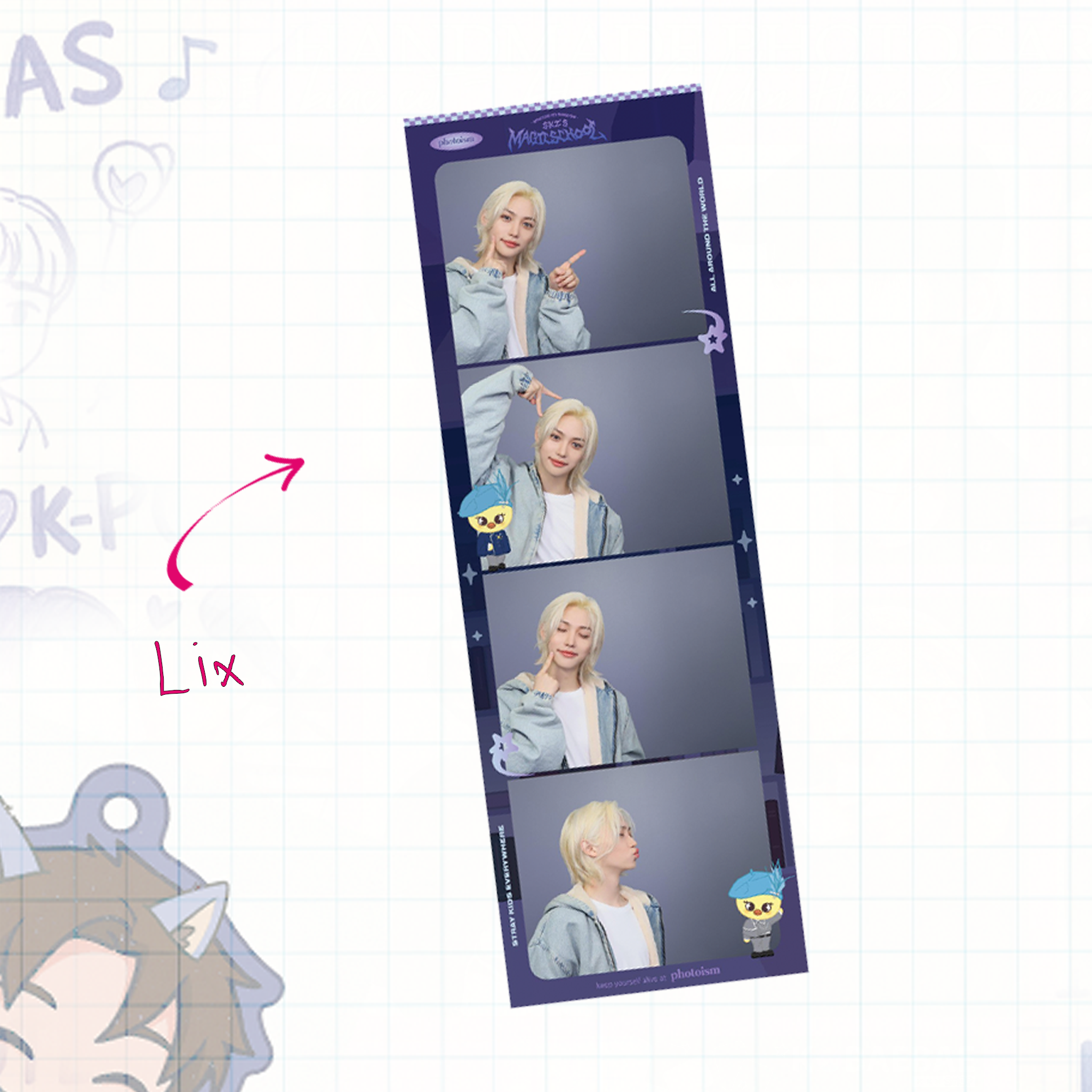 Skz - Handmade Laminated Filmstrip Bookmark - Magic School  set 2