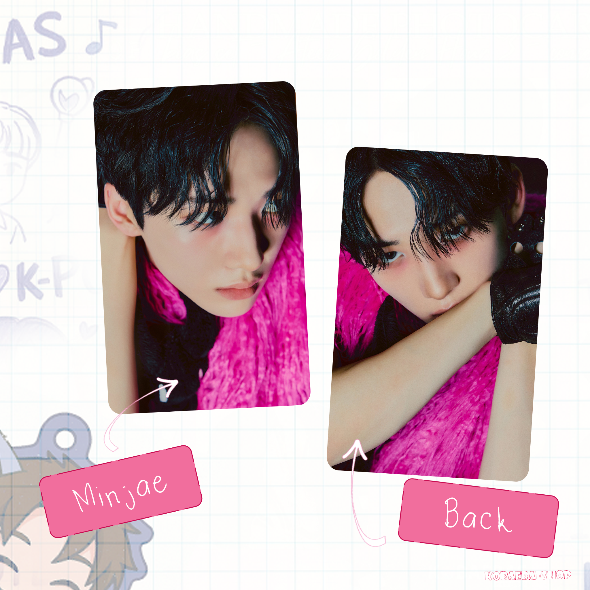 Xkrs - Watch Out (Bittersw. vers)  Handmade photocards kpop inspired - Double side set