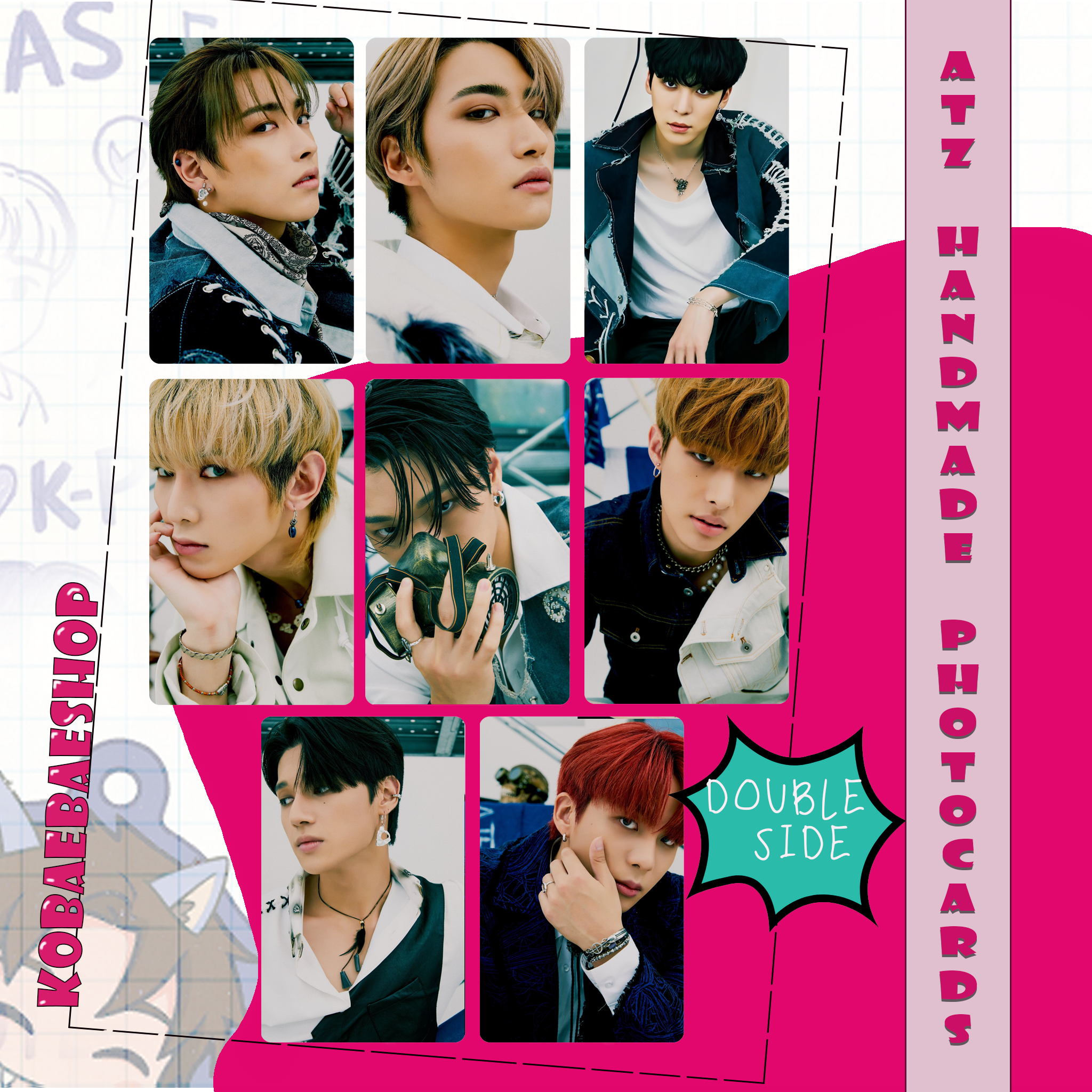 Atz - Pirates of Univers Handmade photocards kpop inspired - Double side set