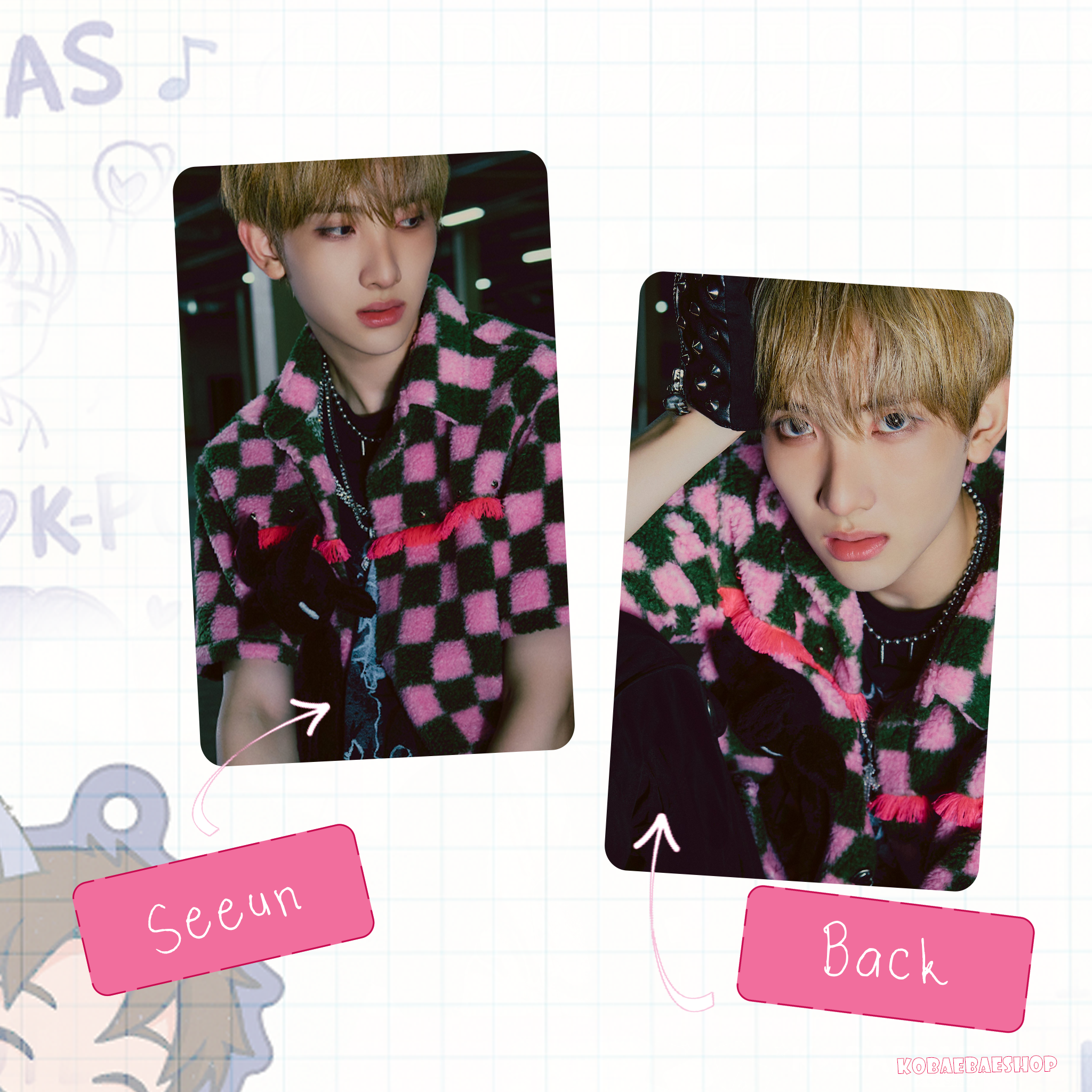 Xkrs - Watch Out (Bittersw. vers)  Handmade photocards kpop inspired - Double side set