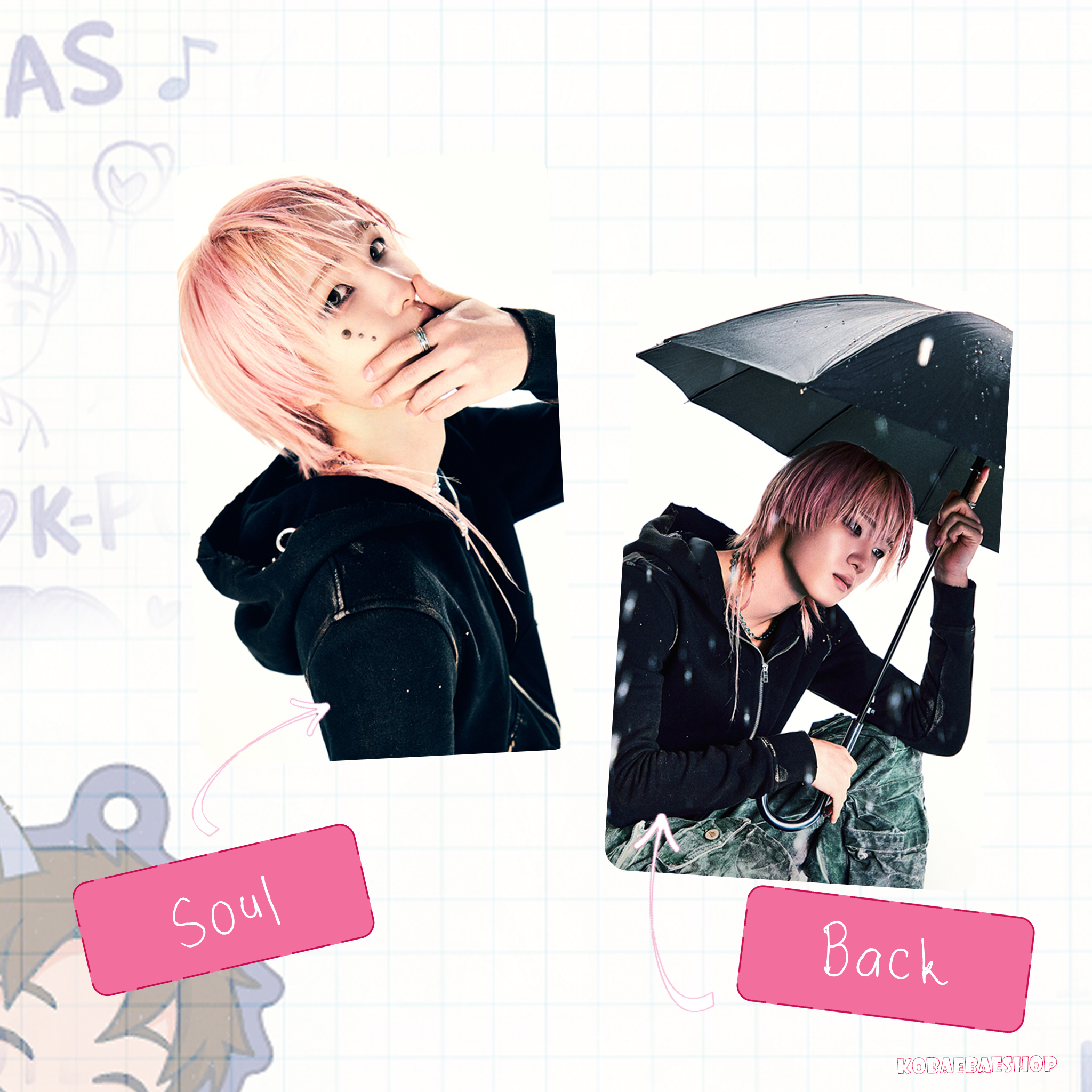 P1h - Duh Handmade photocards kpop inspired - Double side set