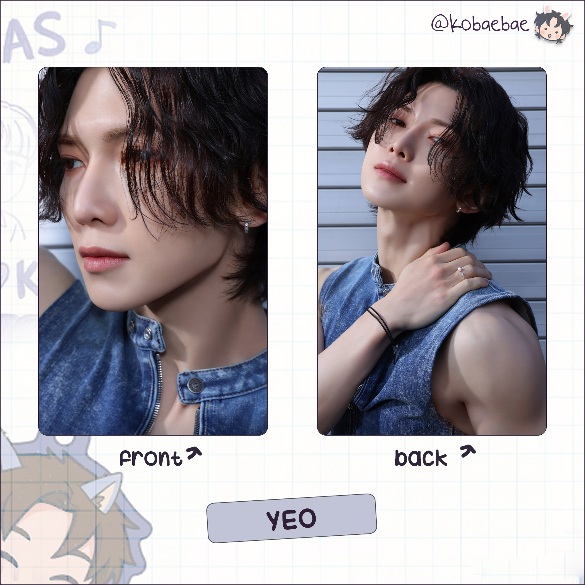Atz - Golden H. 3 -  Handmade photocards kpop inspired - Set 1 Double side