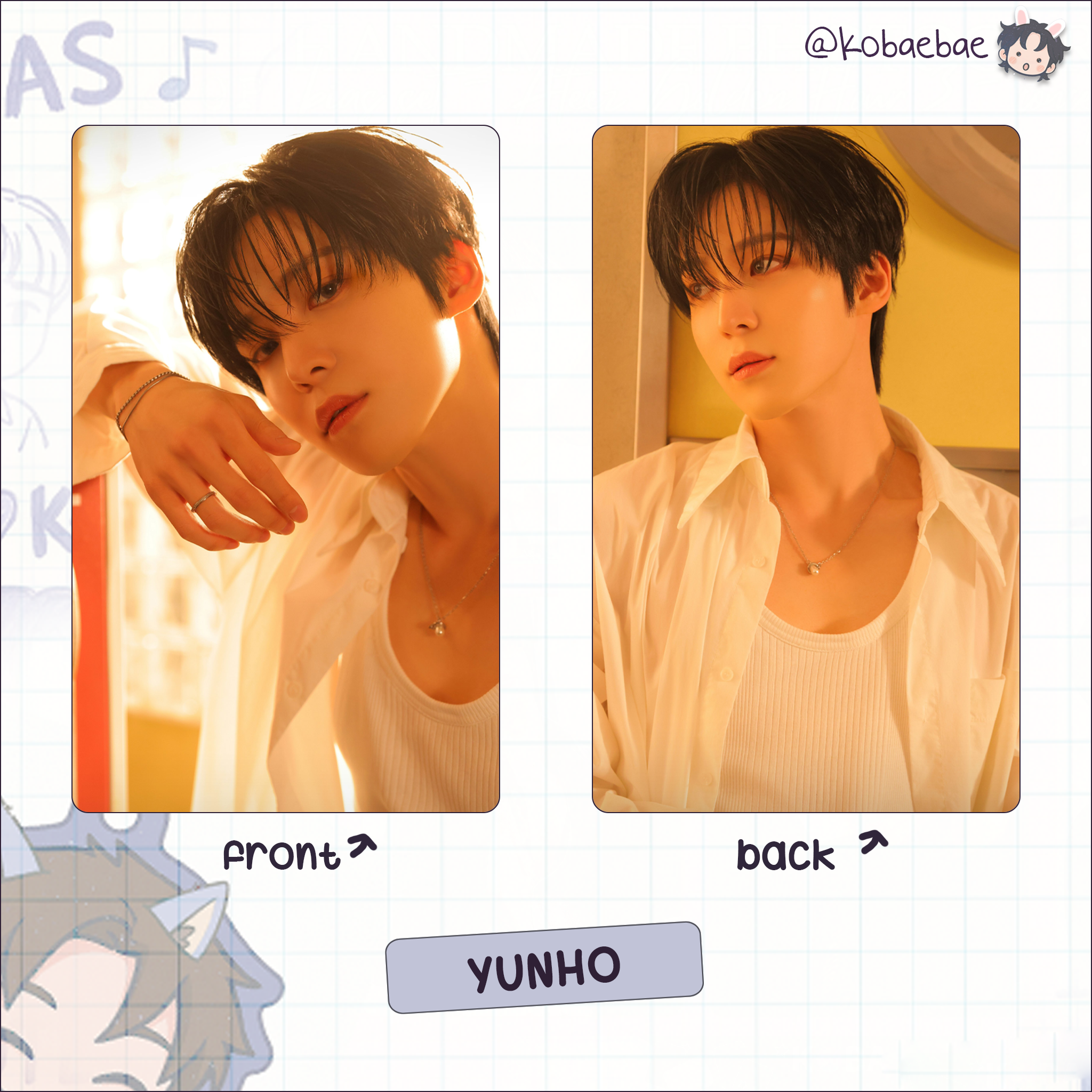 Atz - Golden H. 3 -  Handmade photocards kpop inspired - Set 1 Double side