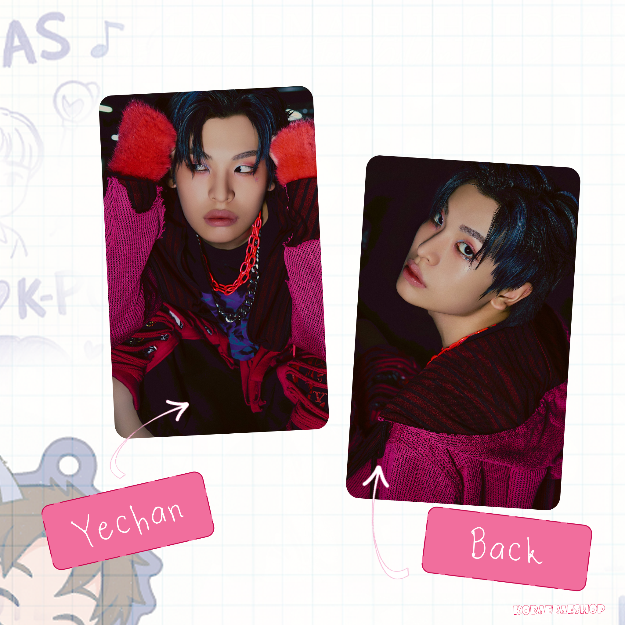 Xkrs - Watch Out (Bittersw. vers)  Handmade photocards kpop inspired - Double side set