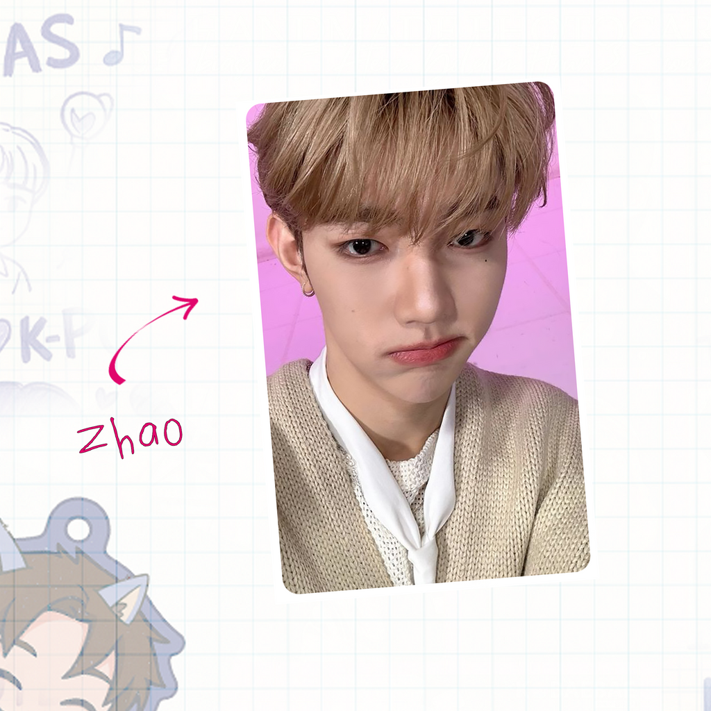 Handmade photocard Zerobaseone Zhang Hao inspired, fanmade Kpop card binder size