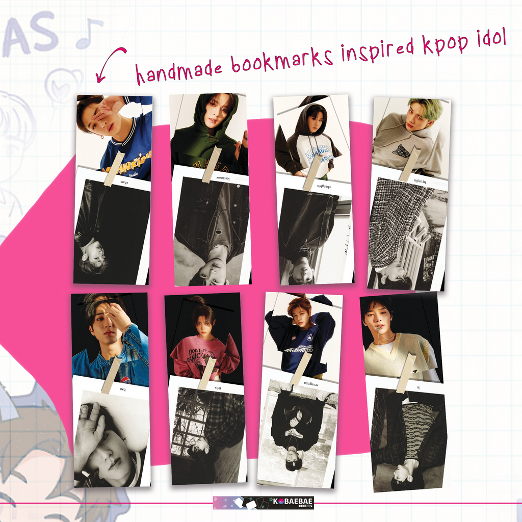 Skz -  Handmade Edit Bookmarks inspired Kpop | double side - set 5