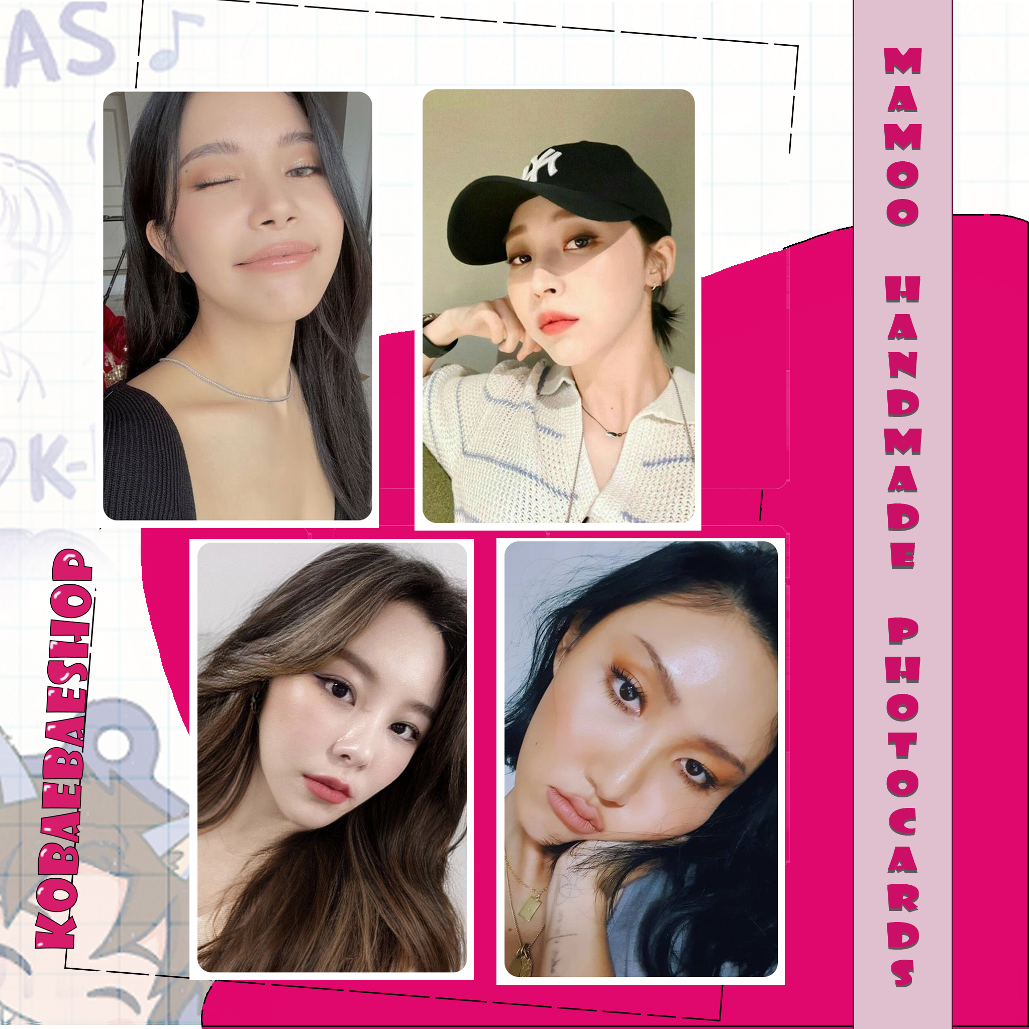 Mamoo OT4 Full Set – Handmade Kpop Inspired Photocards (Pack 1)