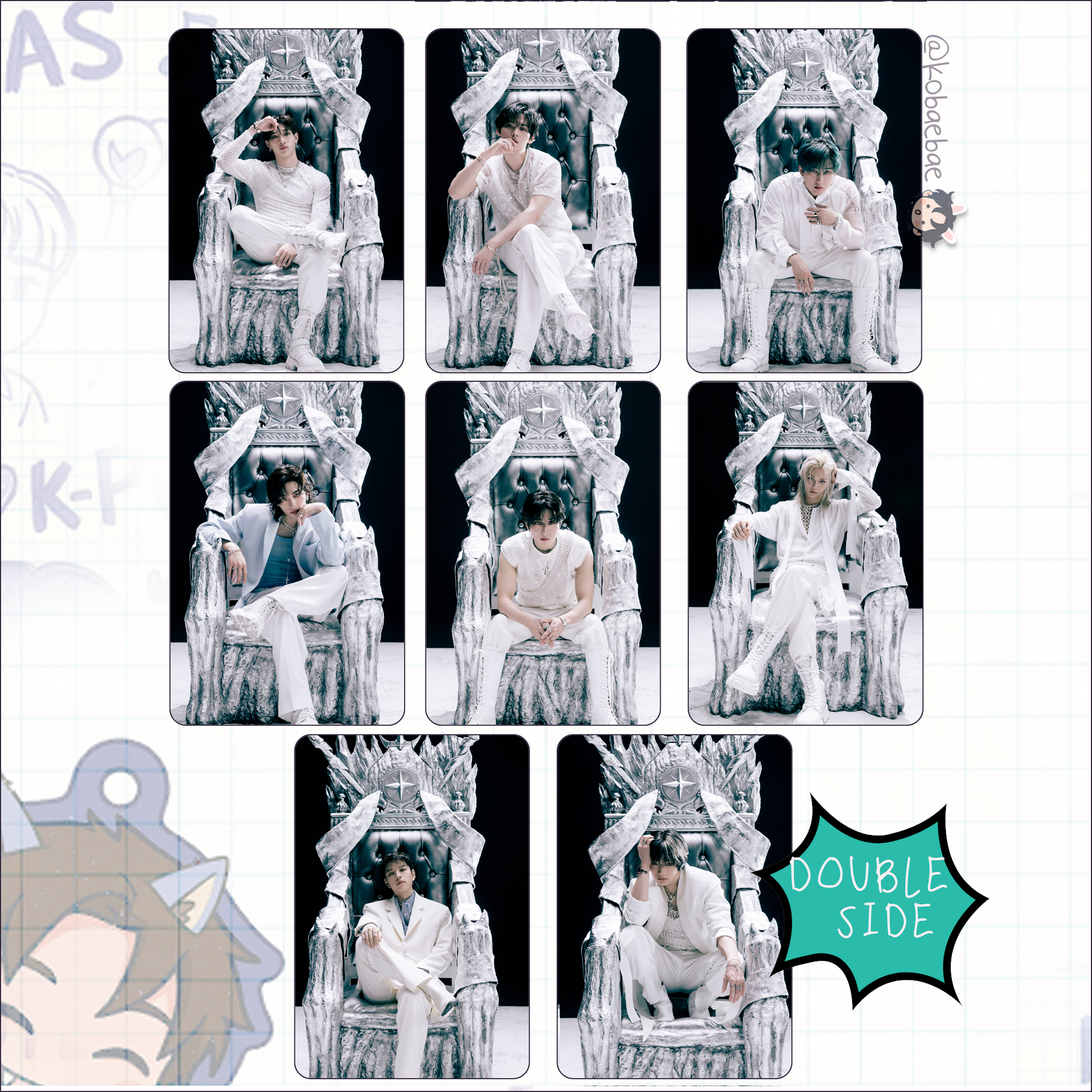 Skz - G.i.a.n.t. Handmade photocards kpop inspired - Double side set 1