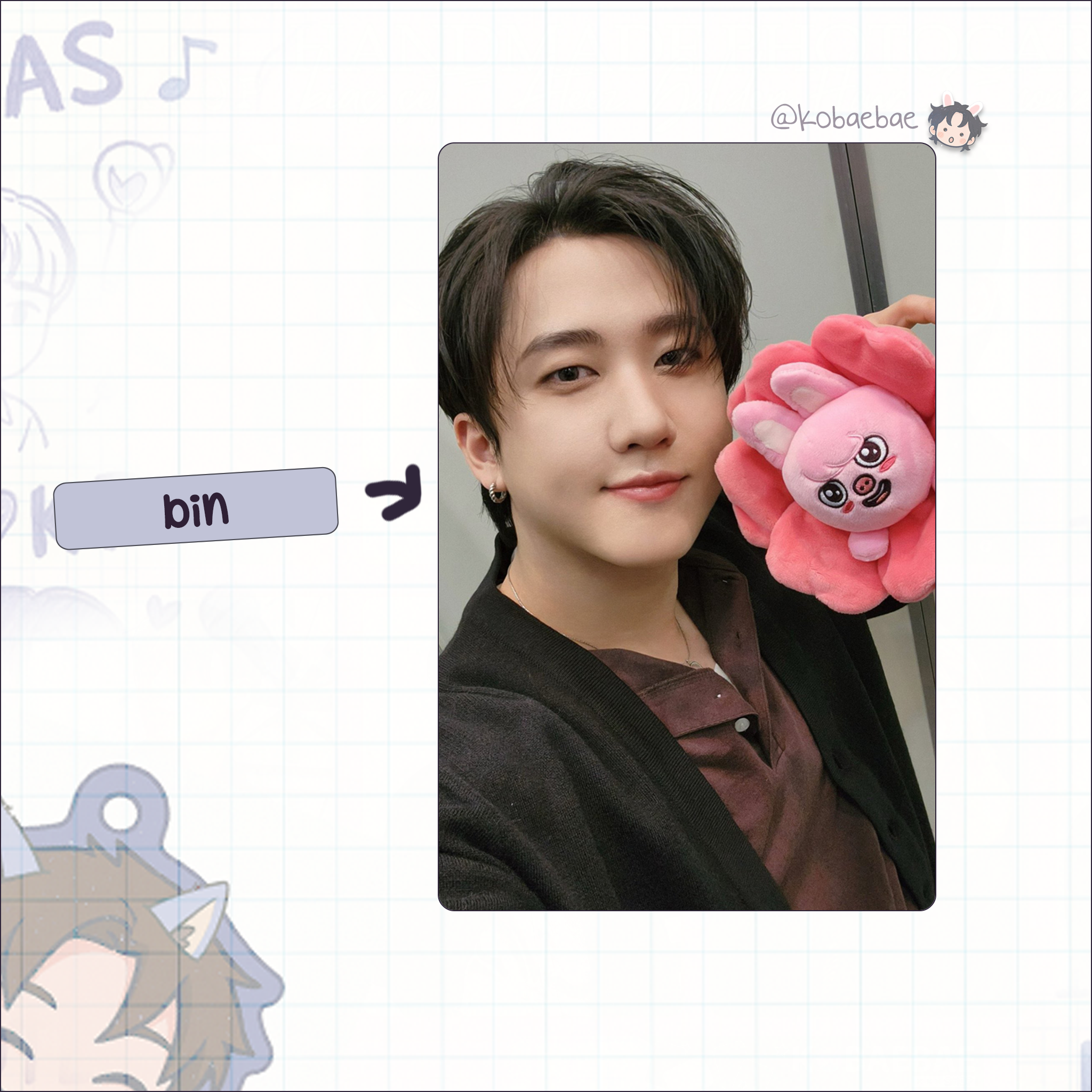 Skz - Handmade photocards kpop inspired - Bias set Skzoo Flower