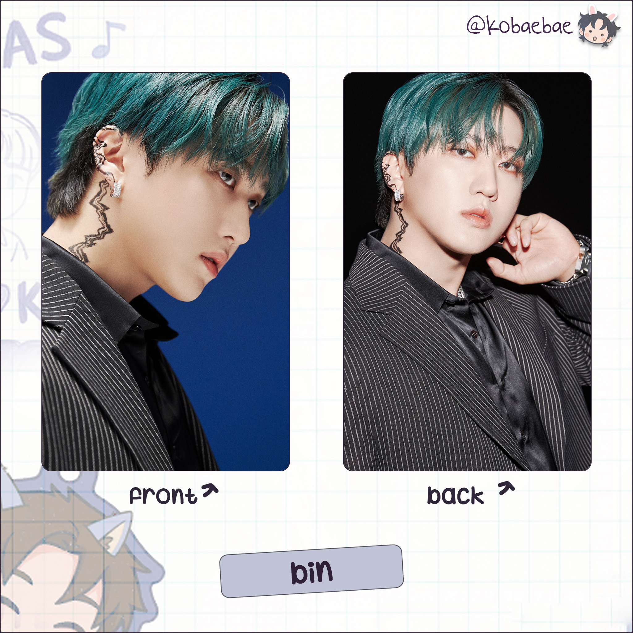 Skz - H.o.p Handmade photocards kpop inspired - Double side set 2